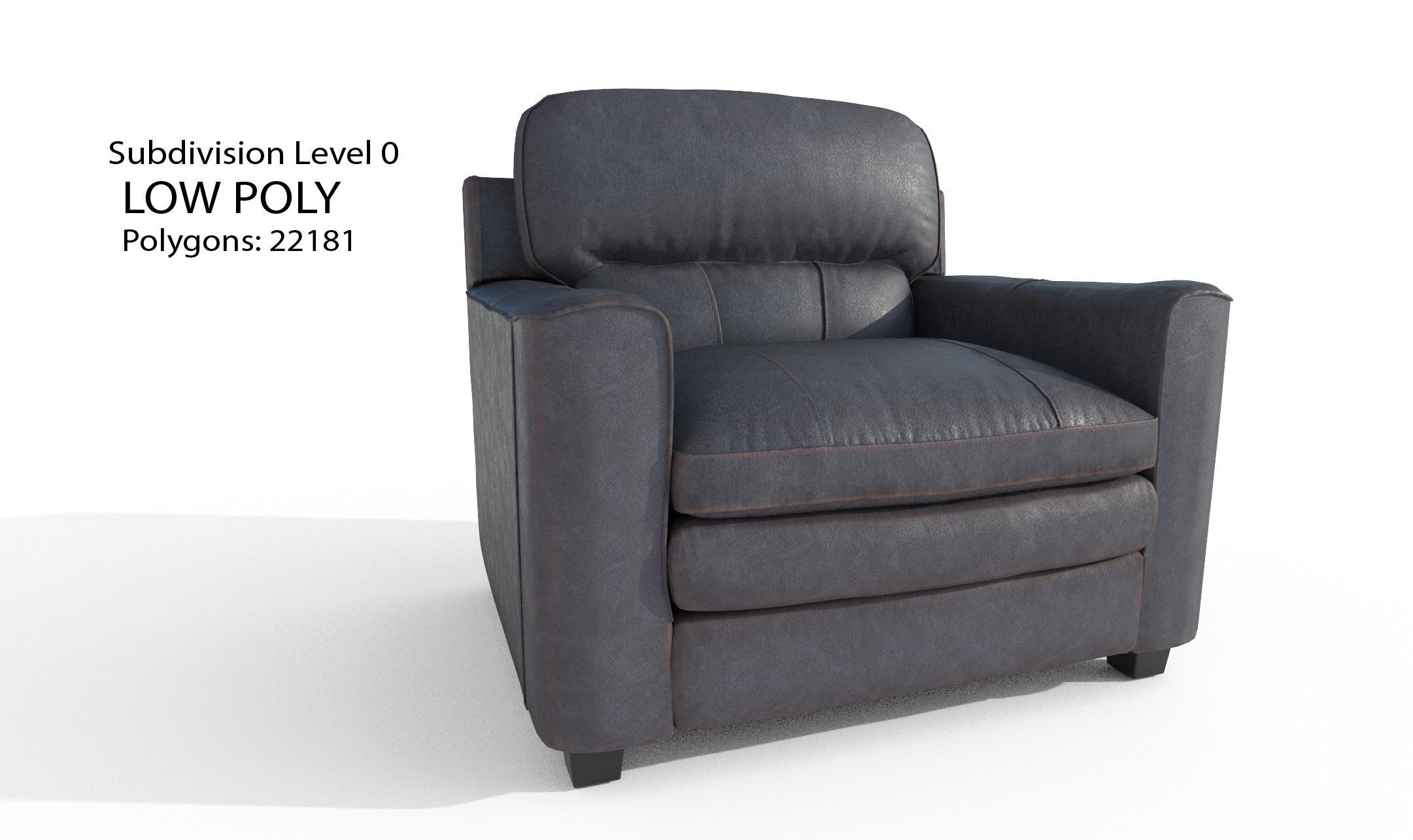 Gleason armchair sofa HI Resolution Low-poly 3D model_16