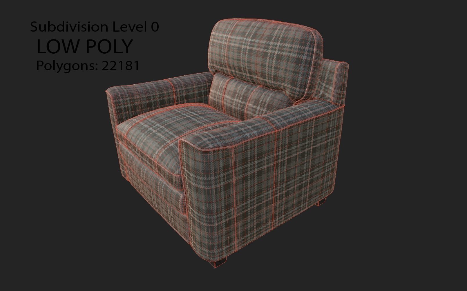 Gleason armchair sofa HI Resolution Low-poly 3D model_20