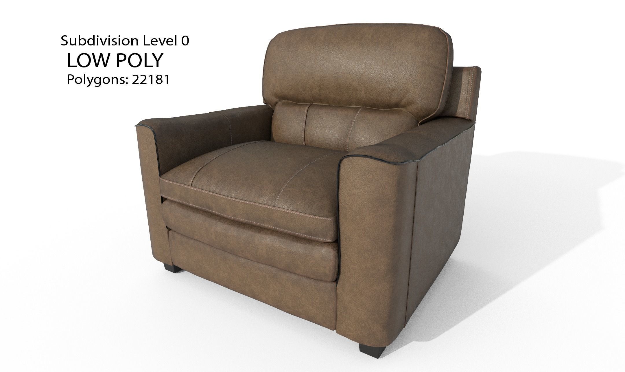 Gleason armchair sofa HI Resolution Low-poly 3D model_41
