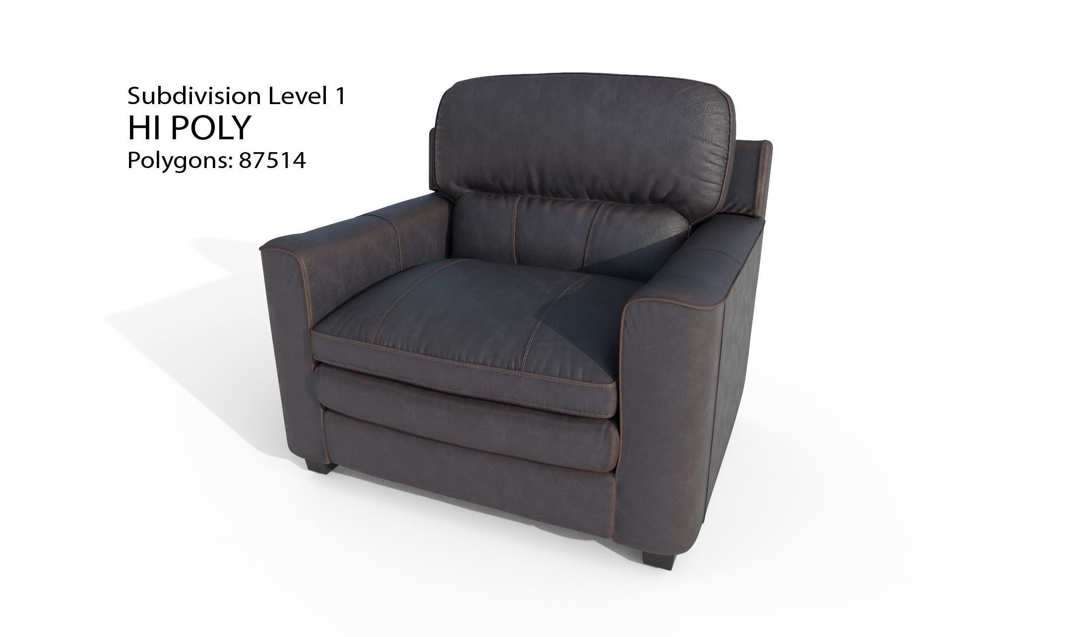 Gleason armchair sofa HI Resolution Low-poly 3D model_19