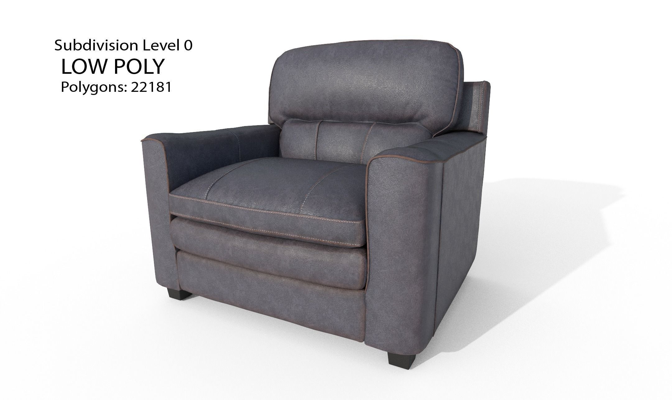 Gleason armchair sofa HI Resolution Low-poly 3D model_31
