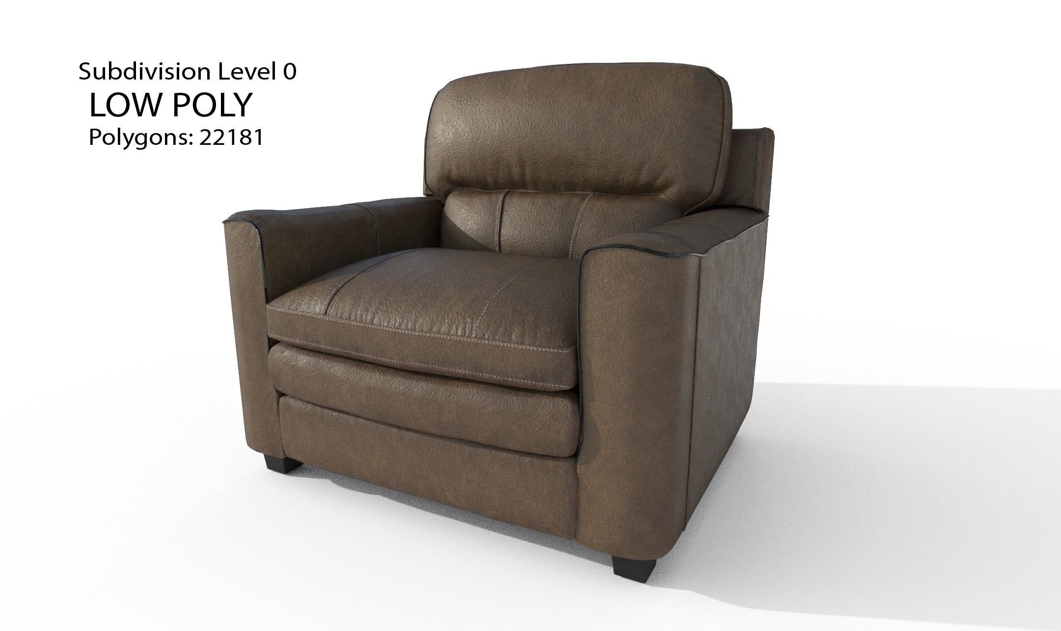 Gleason armchair sofa HI Resolution Low-poly 3D model_34