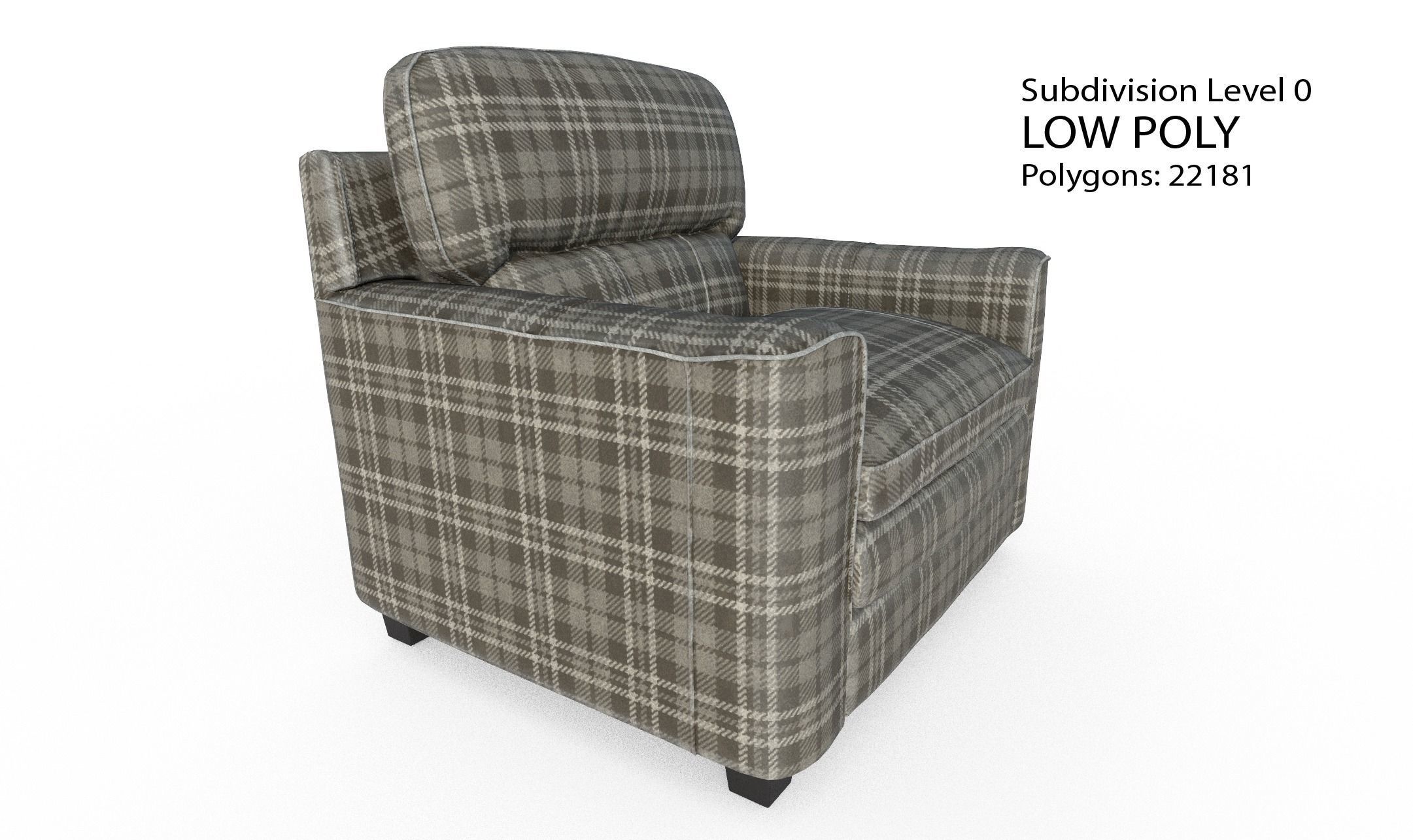 Gleason armchair sofa HI Resolution Low-poly 3D model_14