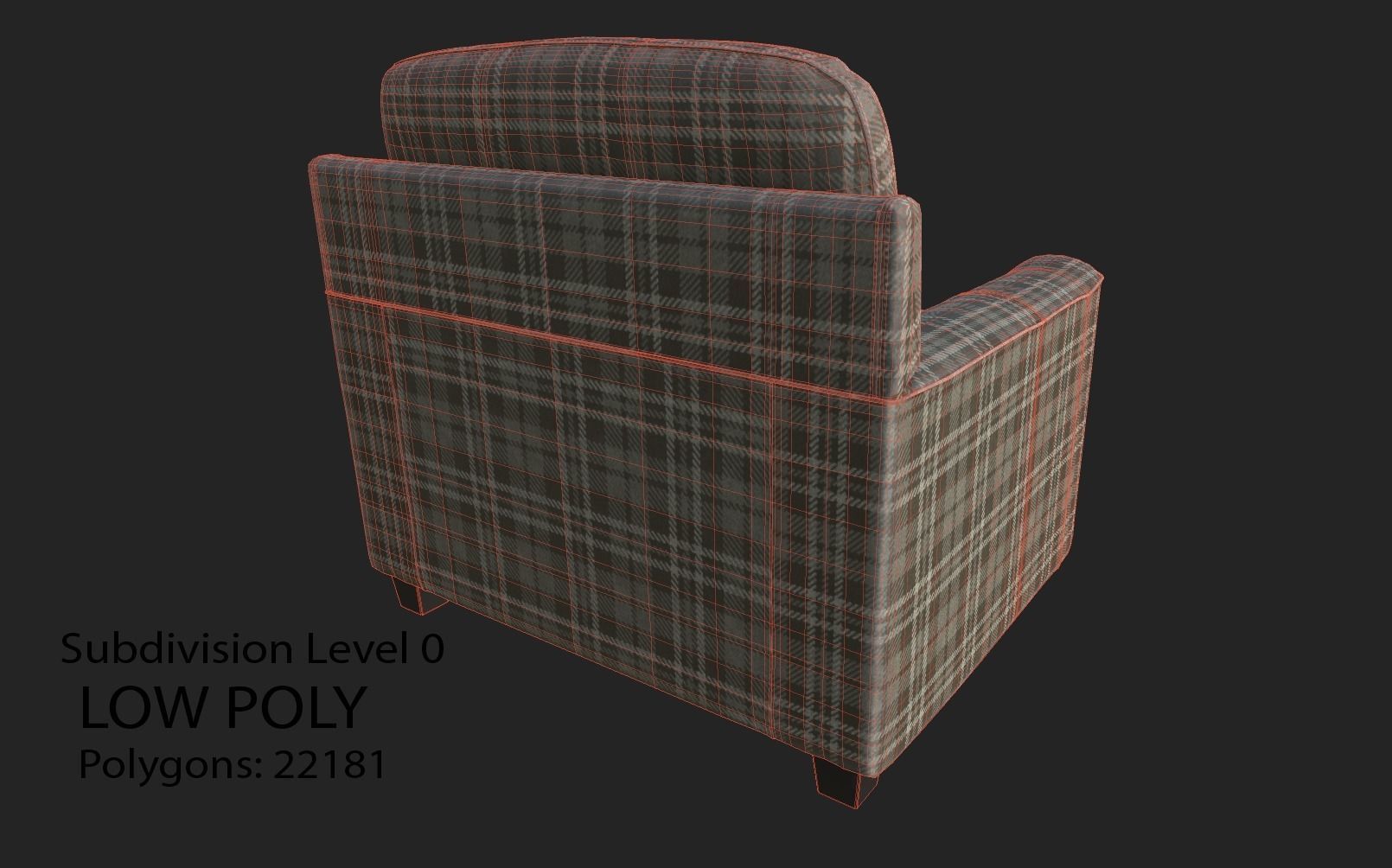 Gleason armchair sofa HI Resolution Low-poly 3D model_21