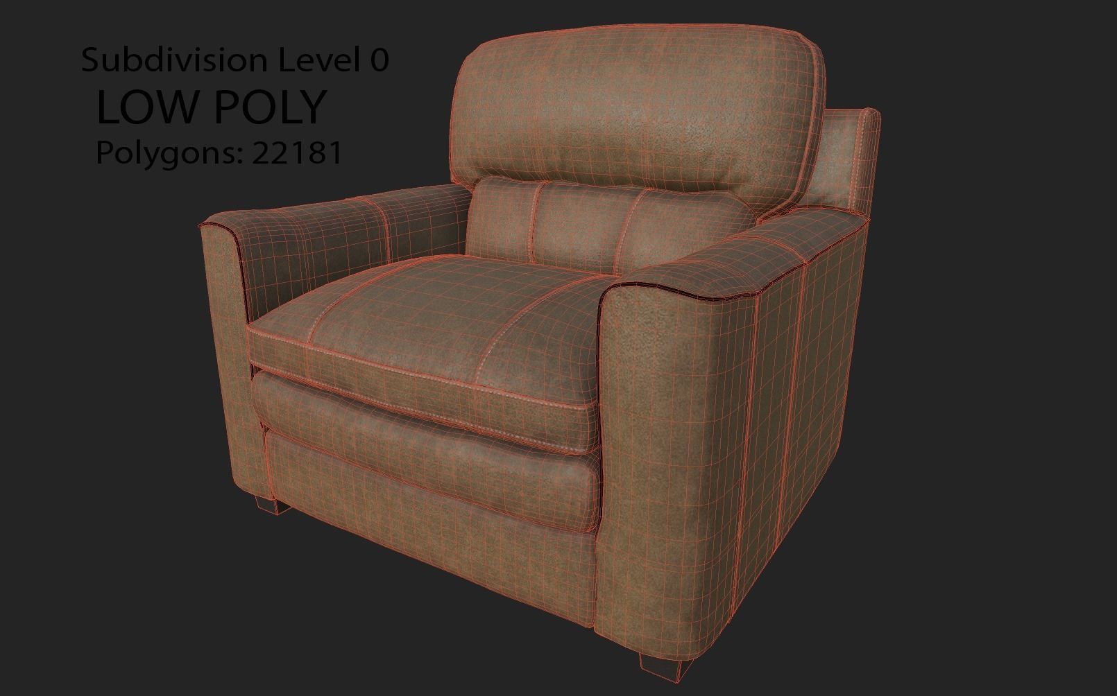 Gleason armchair sofa HI Resolution Low-poly 3D model_28