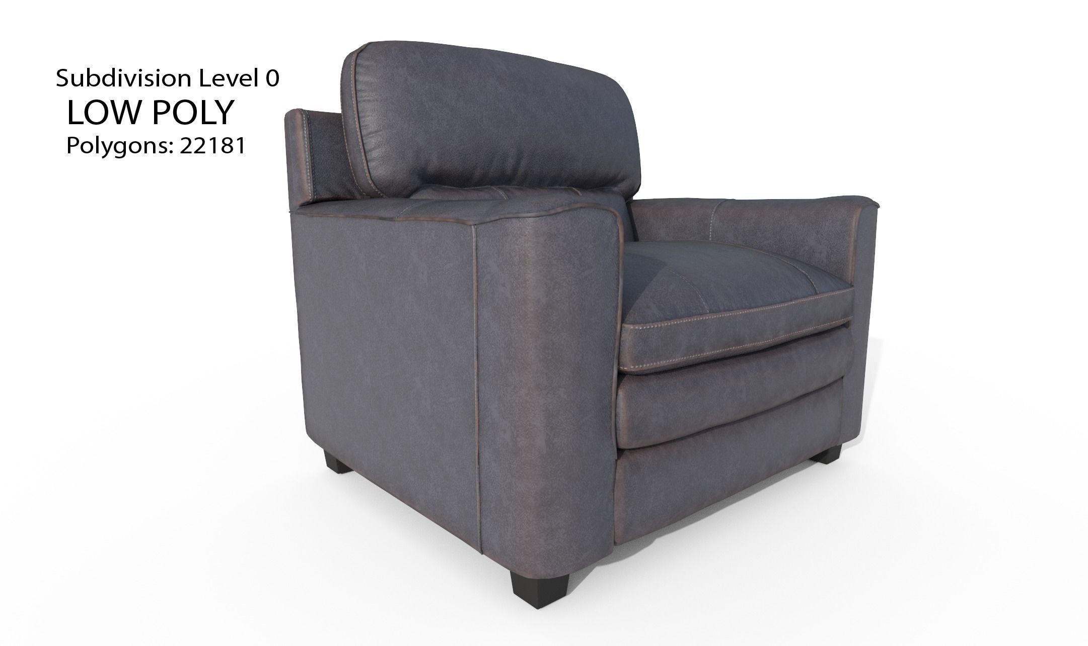 Gleason armchair sofa HI Resolution Low-poly 3D model_40