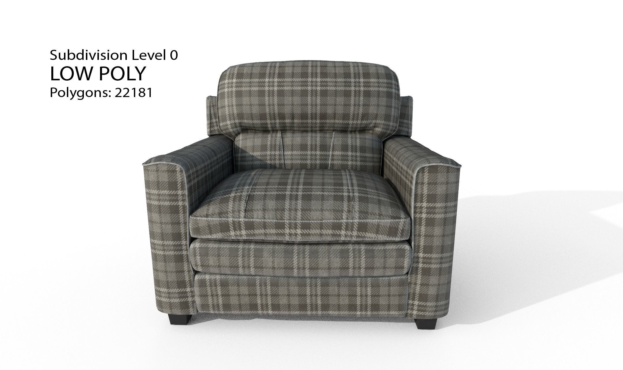 Gleason armchair sofa HI Resolution Low-poly 3D model_15