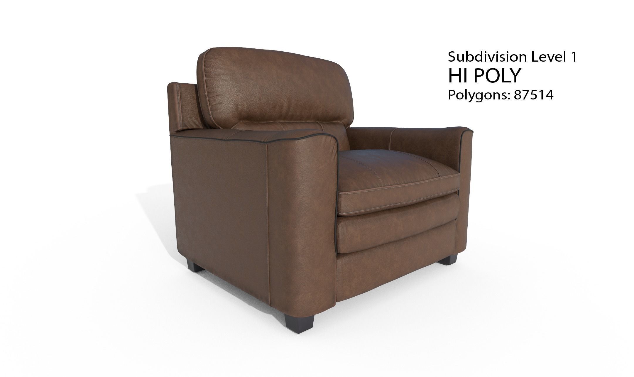 Gleason armchair sofa HI Resolution Low-poly 3D model_10