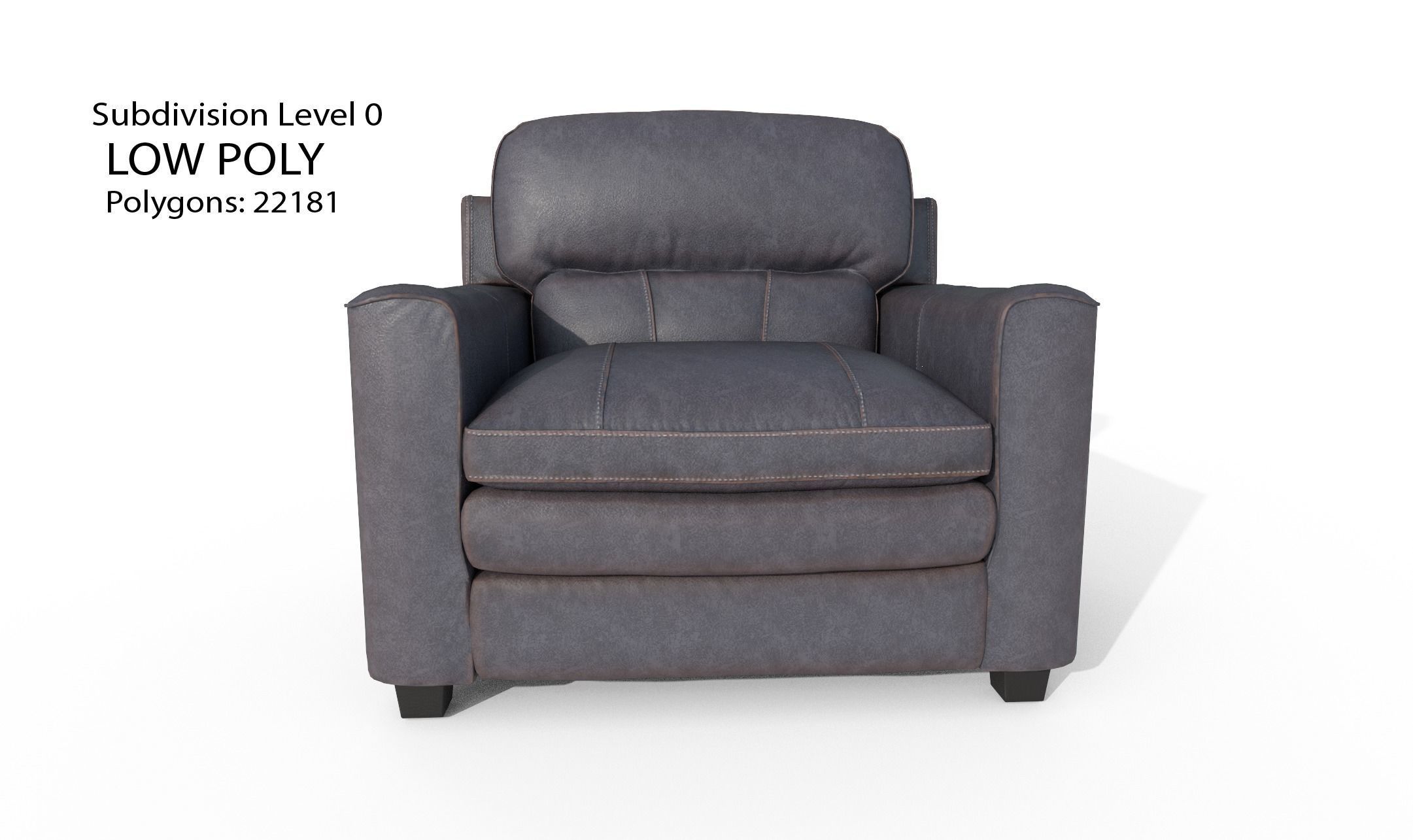 Gleason armchair sofa HI Resolution Low-poly 3D model_6