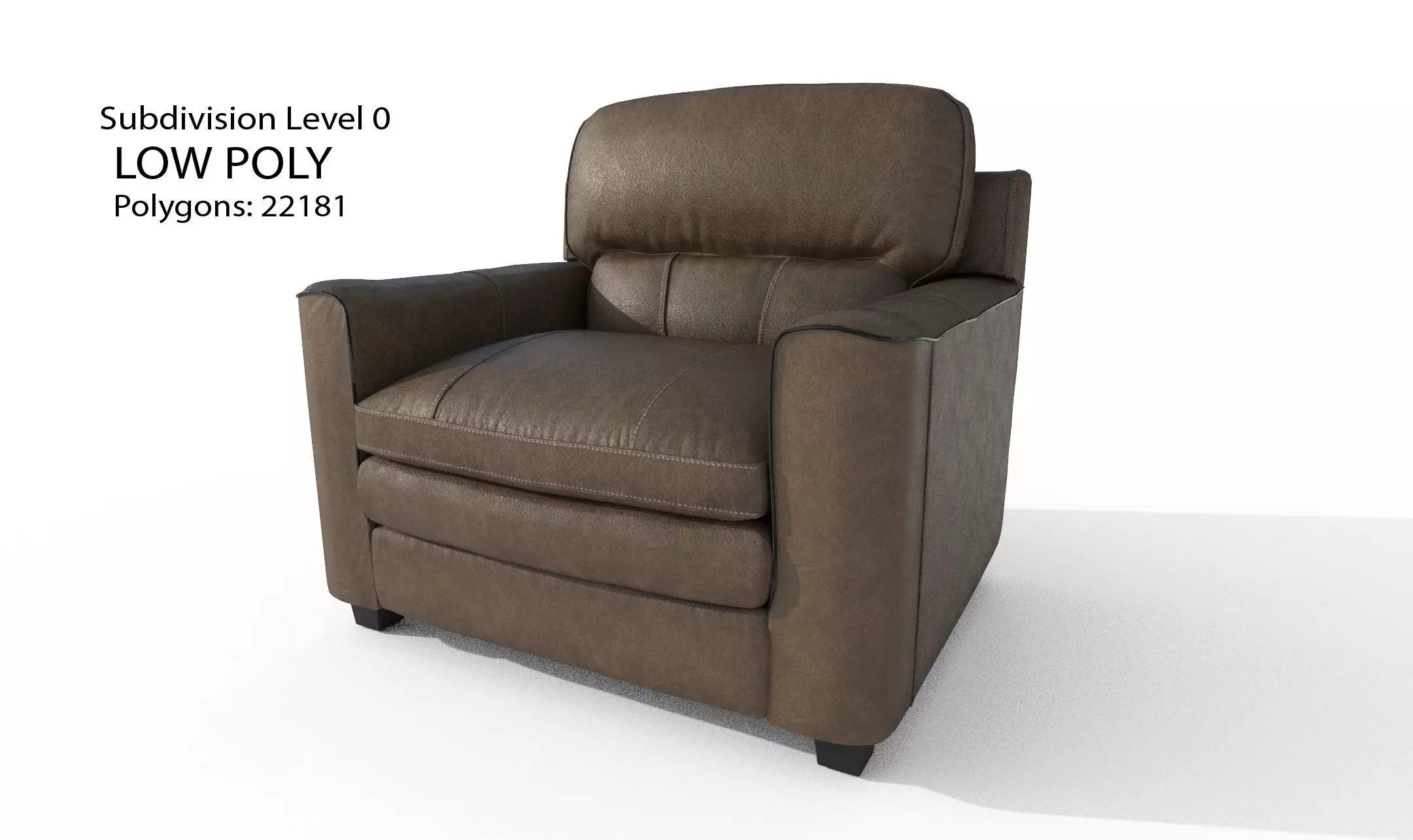 Gleason armchair sofa HI Resolution Low-poly 3D model_0