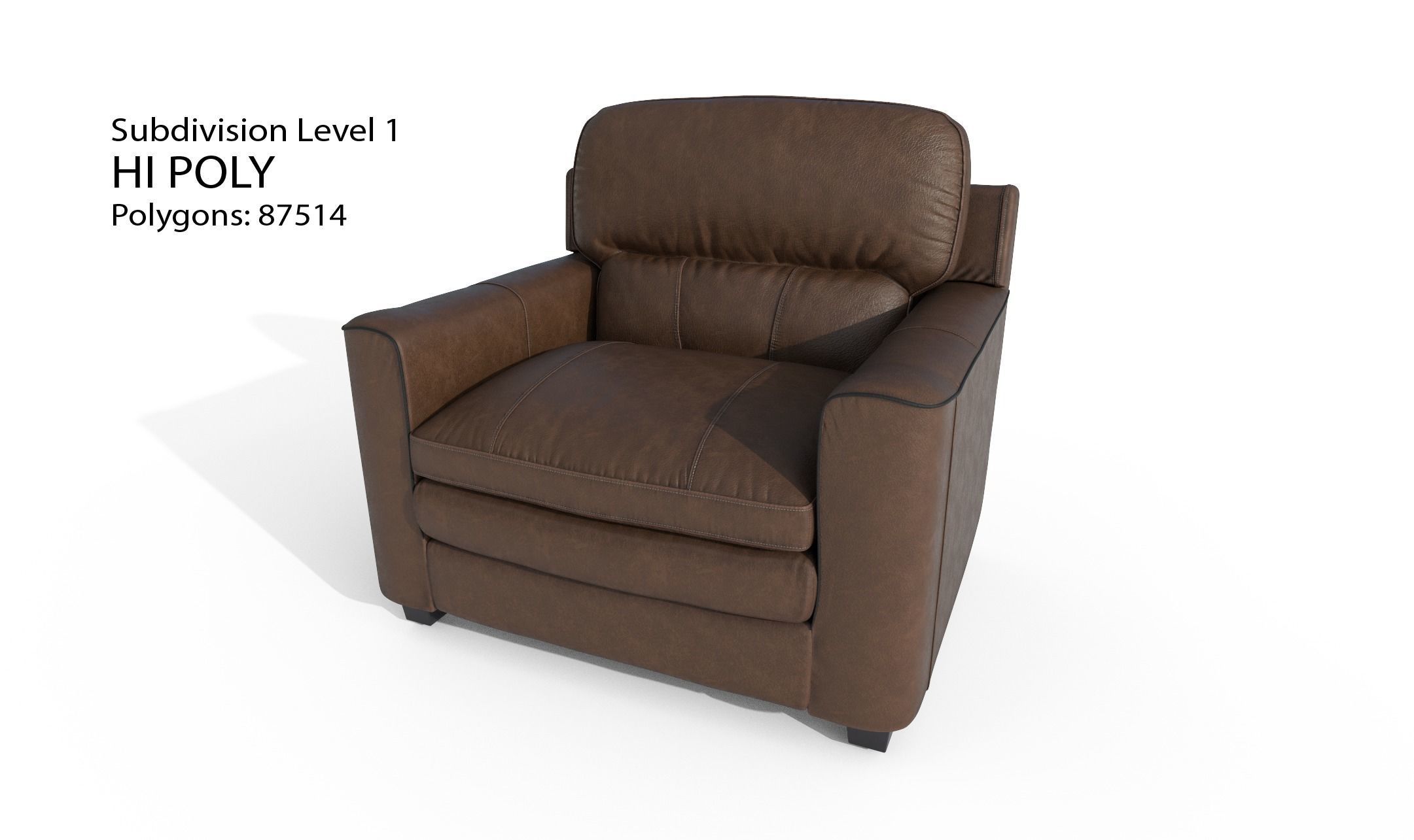 Gleason armchair sofa HI Resolution Low-poly 3D model_7