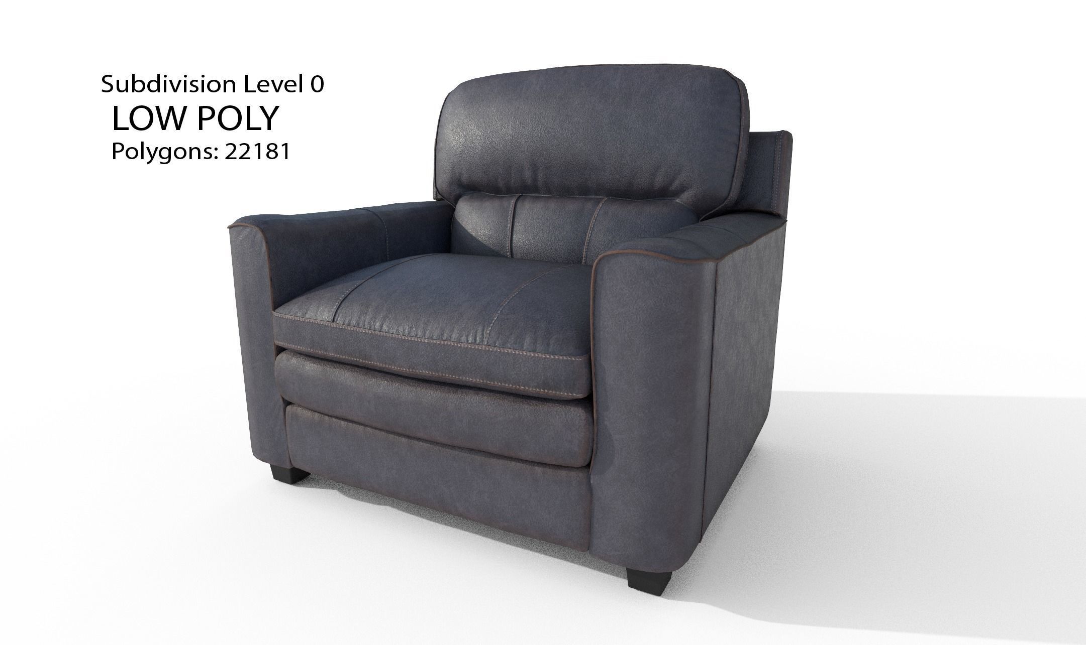 Gleason armchair sofa HI Resolution Low-poly 3D model_36