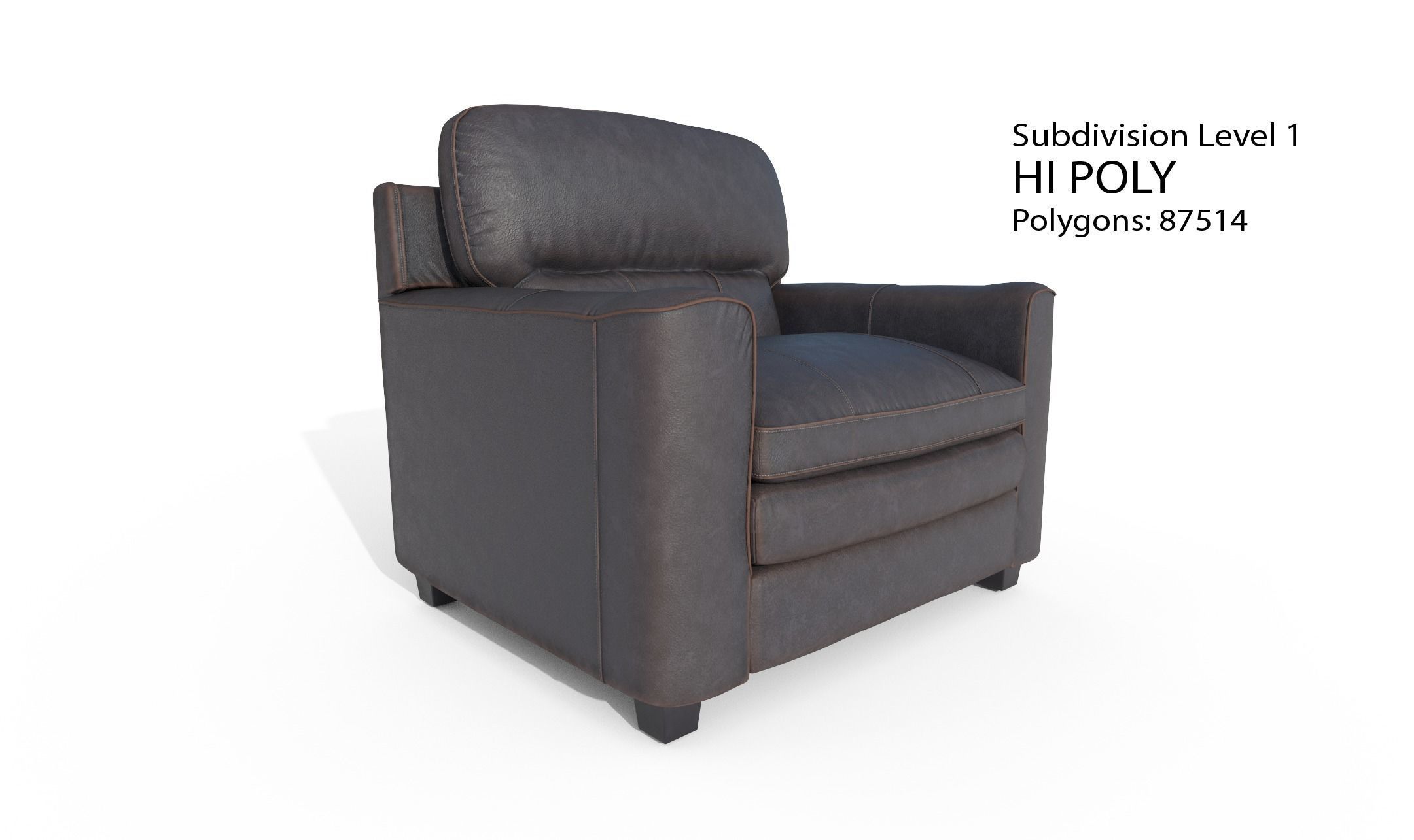 Gleason armchair sofa HI Resolution Low-poly 3D model_26