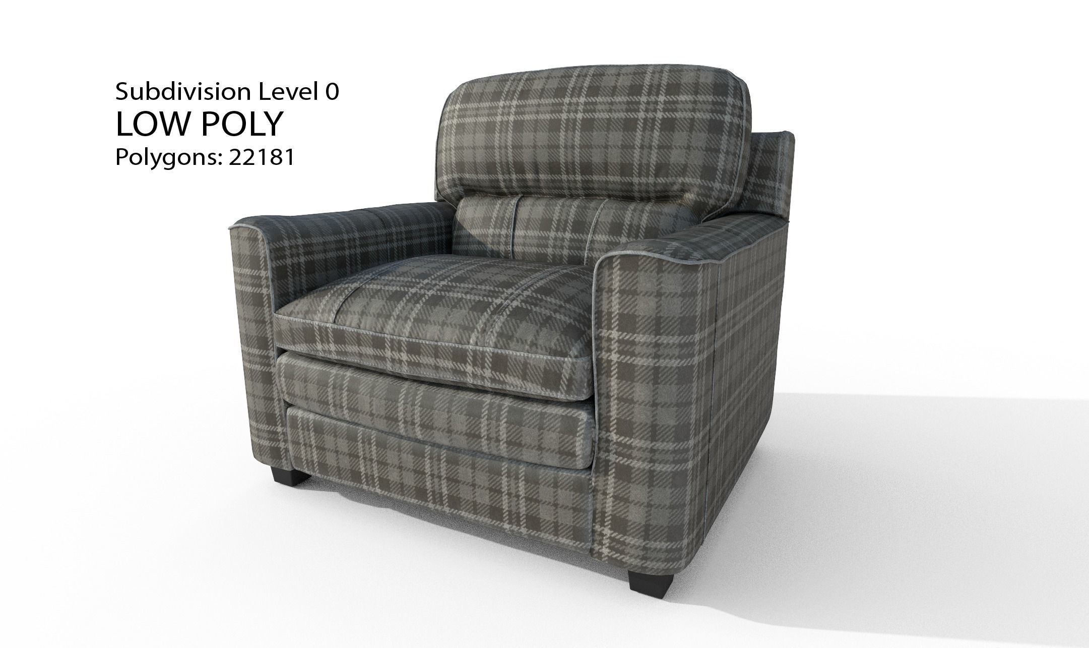 Gleason armchair sofa HI Resolution Low-poly 3D model_13