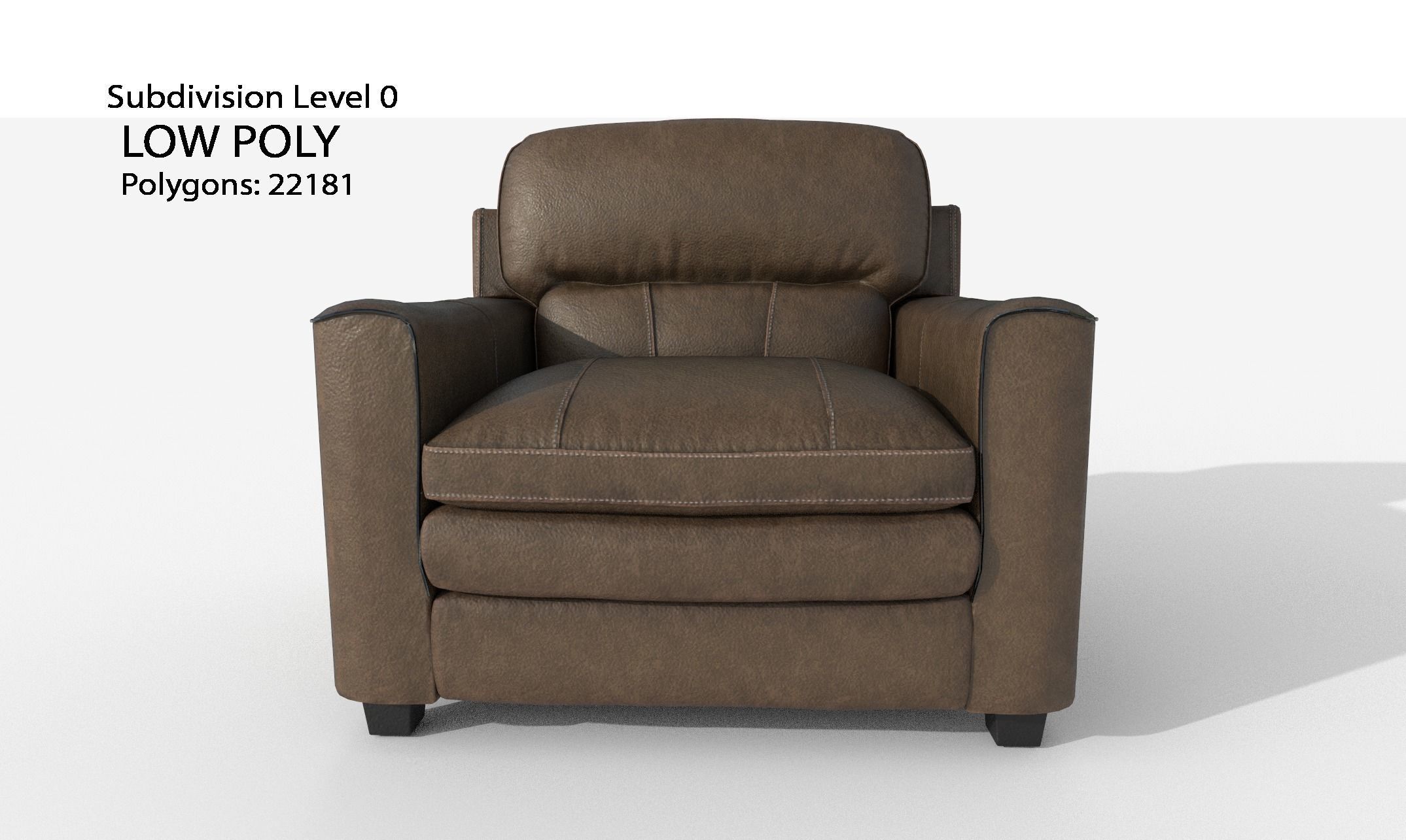 Gleason armchair sofa HI Resolution Low-poly 3D model_42