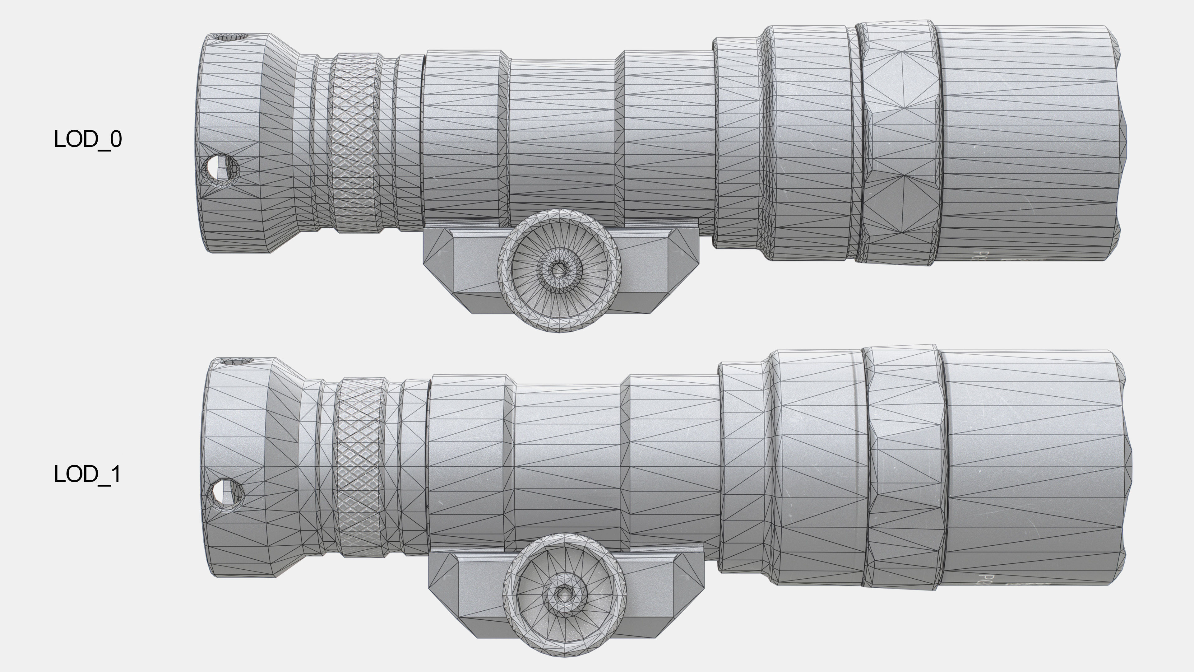 Surefire M300C Compact LED Scout Rifle Weapon Mounted Light Low-poly 3D model_27