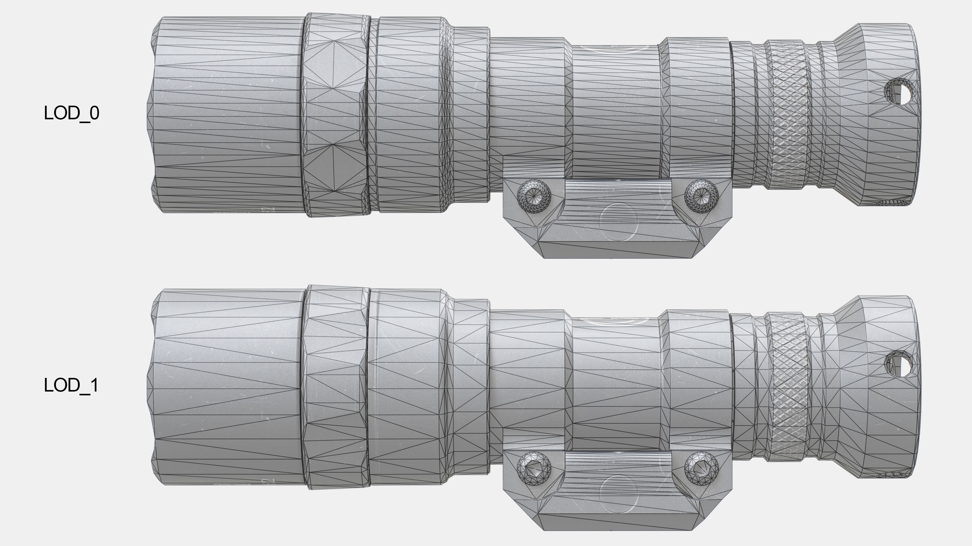 Surefire M300C Compact LED Scout Rifle Weapon Mounted Light Low-poly 3D model_28