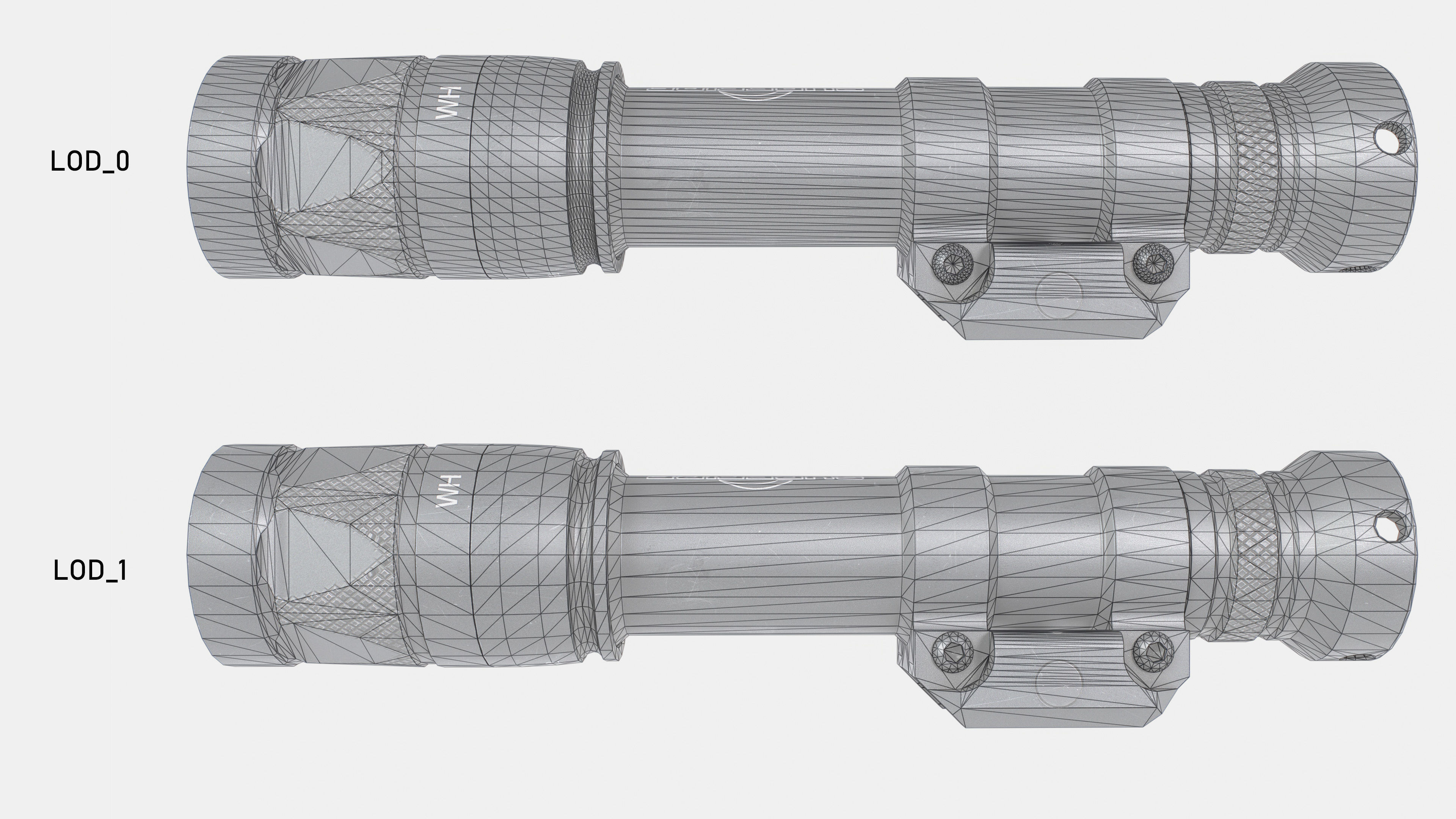 Surefire M600V LED IR Scout Rifle Weapon Mounted Light Low-poly 3D model_35