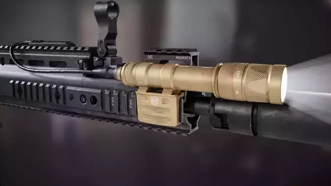 Surefire M600V LED IR Scout Rifle Weapon Mounted Light Low-poly 3D model