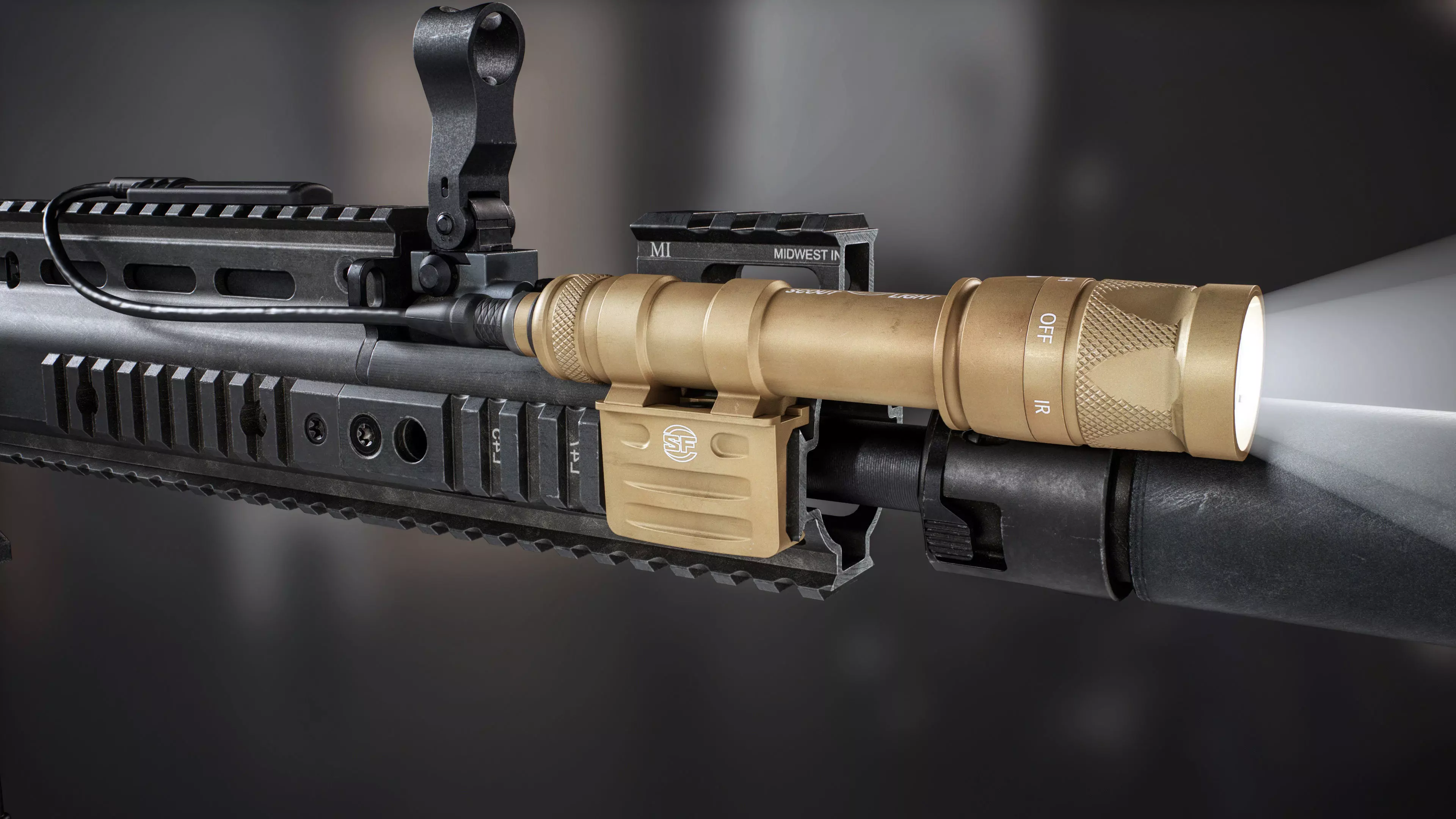 Surefire M600V LED IR Scout Rifle Weapon Mounted Light Low-poly 3D model_0