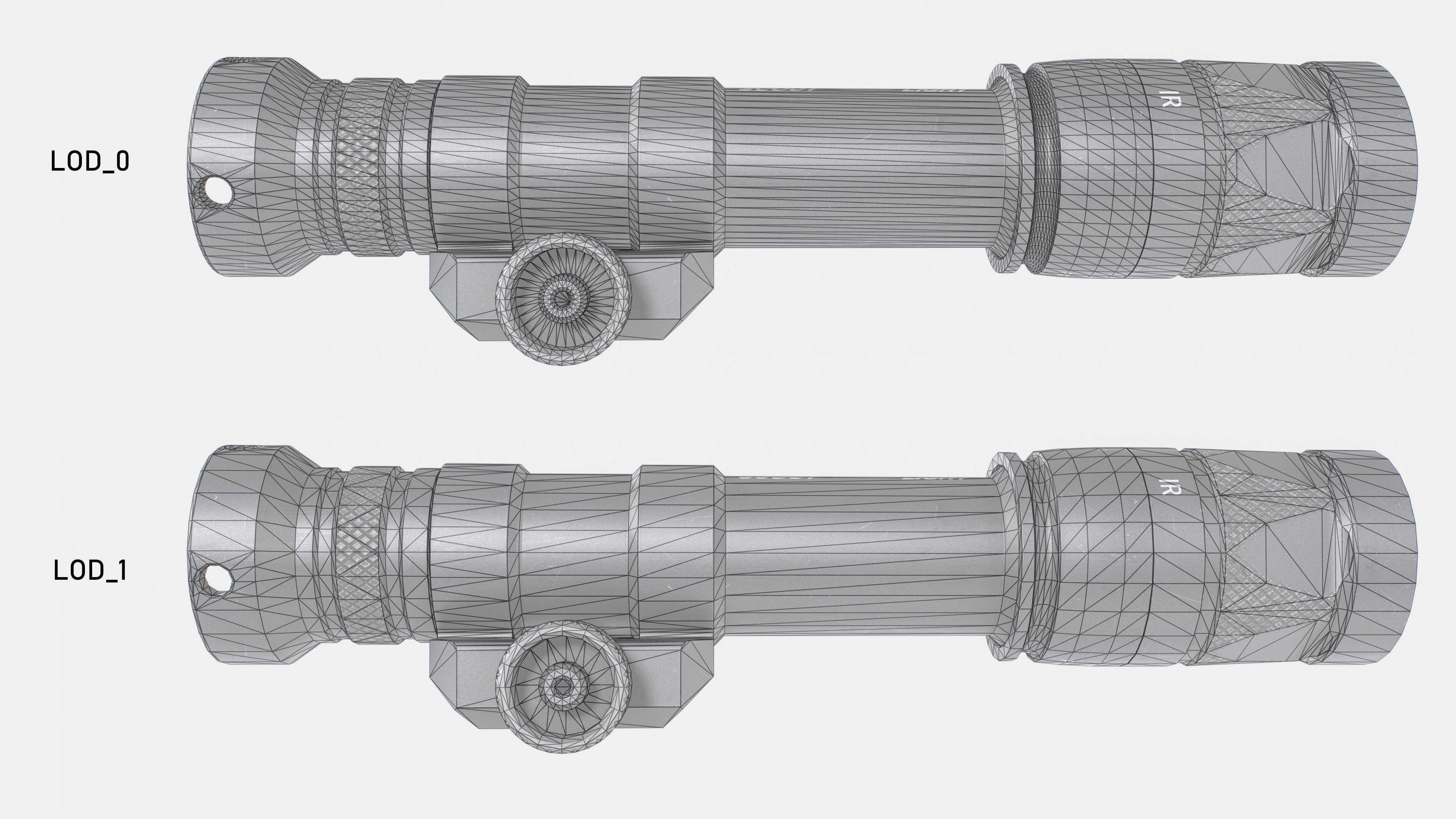 Surefire M600V LED IR Scout Rifle Weapon Mounted Light Low-poly 3D model_34