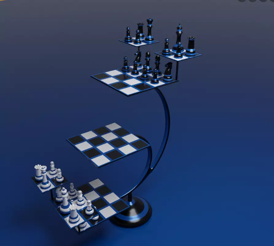 3D Chess Set 3D model