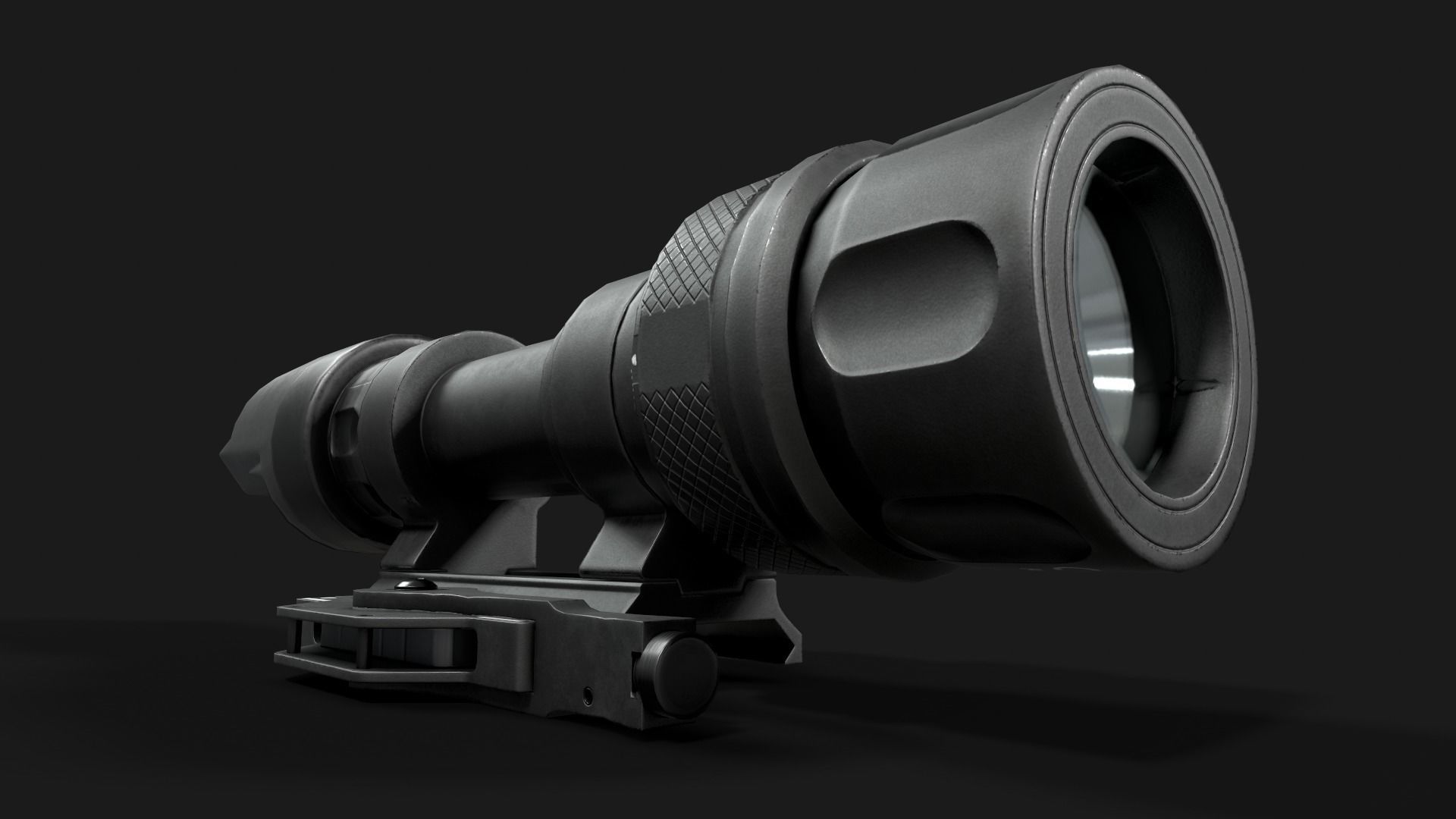 Surefire M952V LED IR Scout Rifle Weapon Mounted Light Low-poly 3D model_10