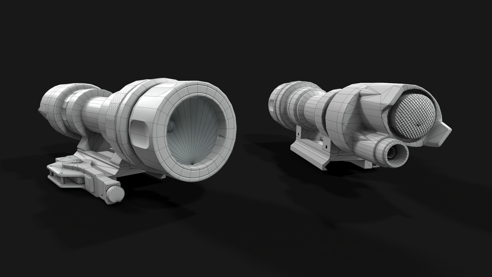 Surefire M952V LED IR Scout Rifle Weapon Mounted Light Low-poly 3D model_3