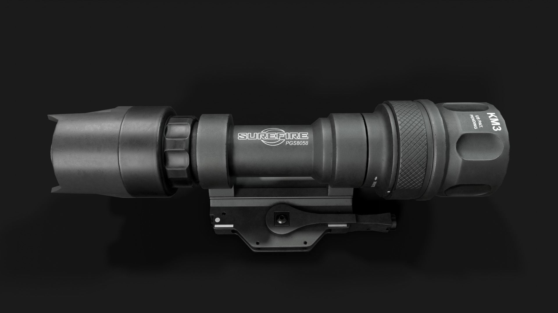 Surefire M952V LED IR Scout Rifle Weapon Mounted Light Low-poly 3D model_18