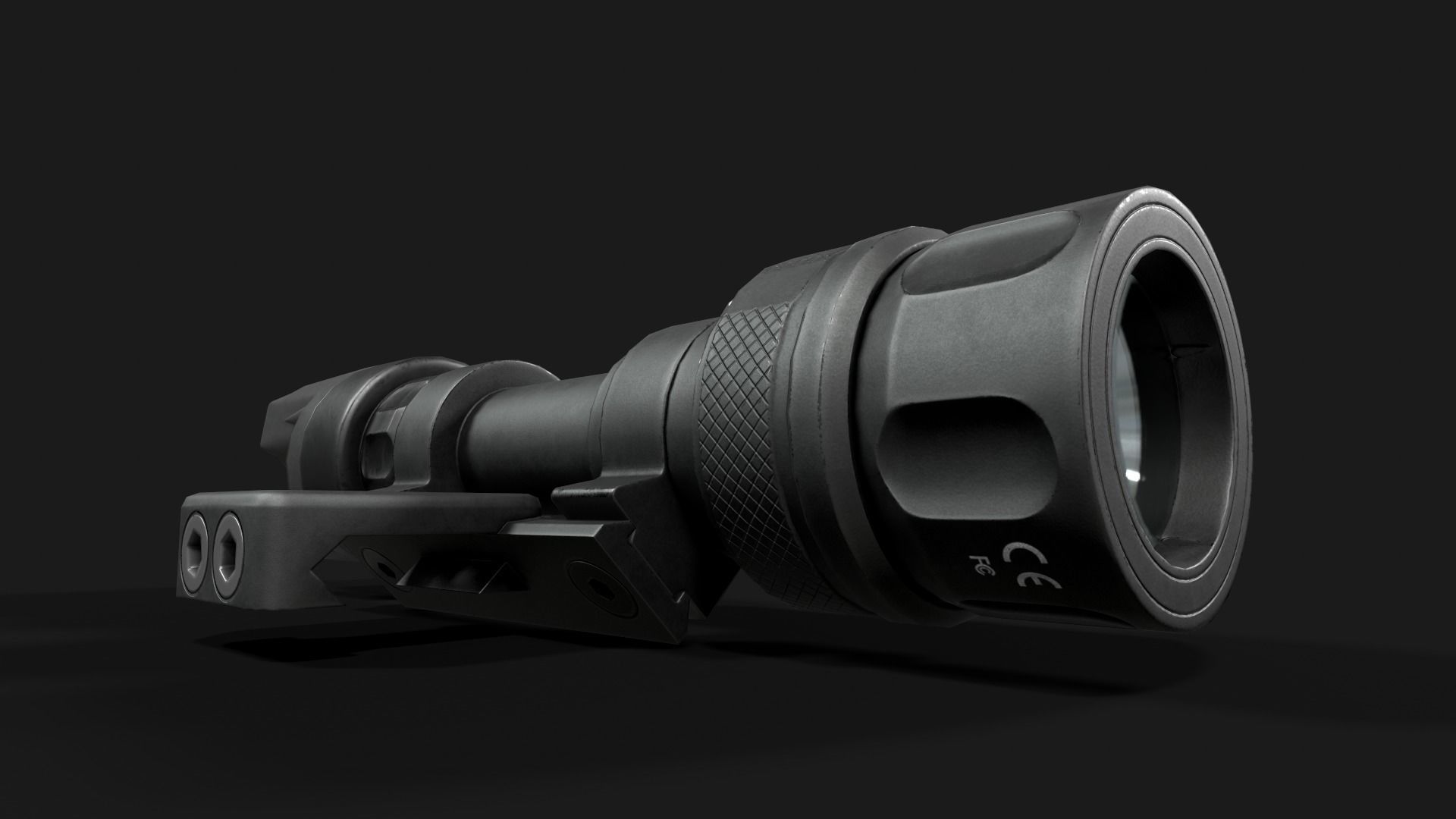 Surefire M952V LED IR Scout Rifle Weapon Mounted Light Low-poly 3D model_34