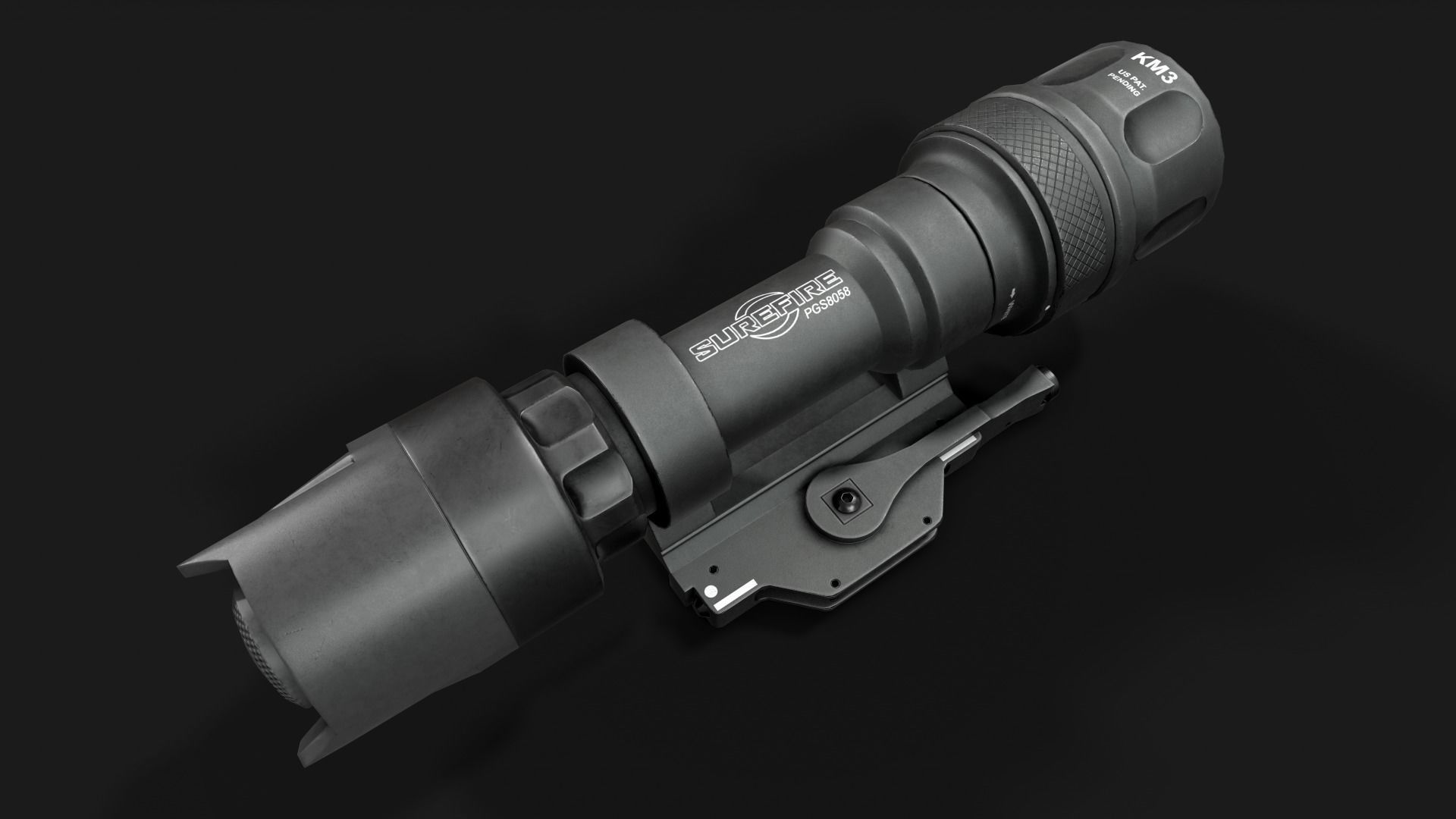 Surefire M952V LED IR Scout Rifle Weapon Mounted Light Low-poly 3D model_17