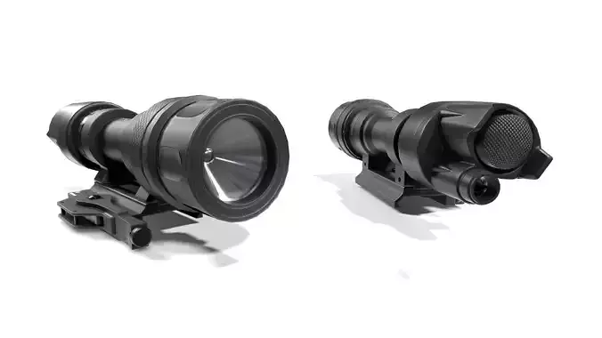 Surefire M952V LED IR Scout Rifle Weapon Mounted Light Low-poly 3D model