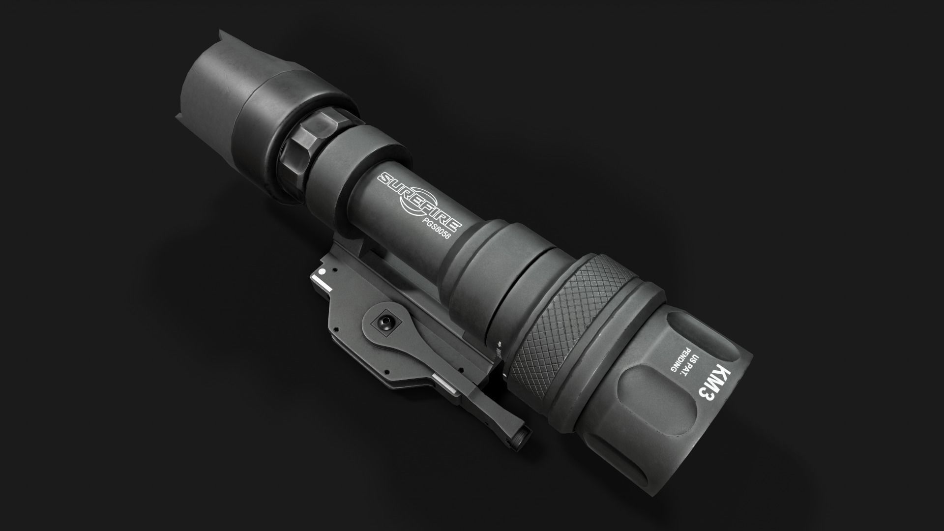 Surefire M952V LED IR Scout Rifle Weapon Mounted Light Low-poly 3D model_19