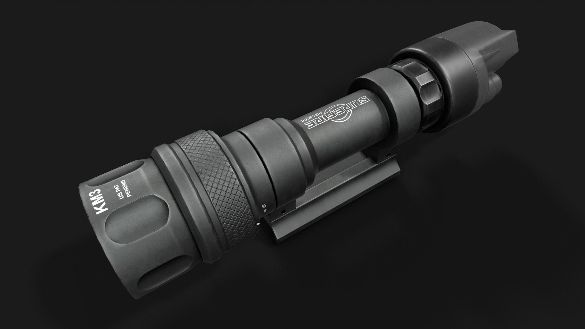 Surefire M952V LED IR Scout Rifle Weapon Mounted Light Low-poly 3D model_13