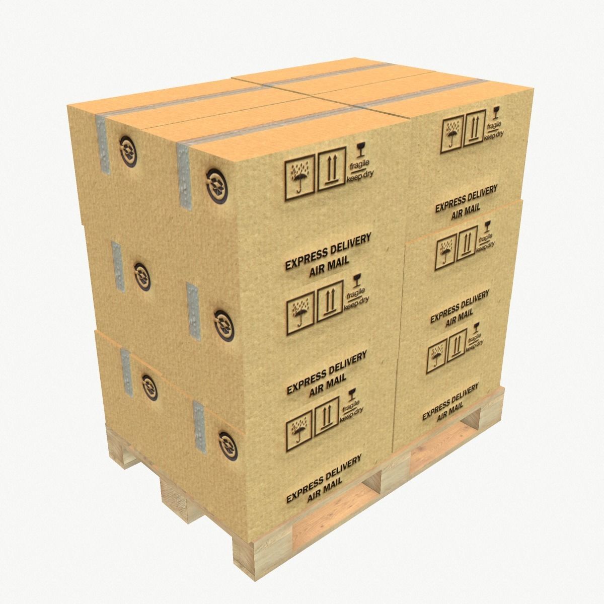 Euro Pallet Type 3 Low-poly 3D model_0