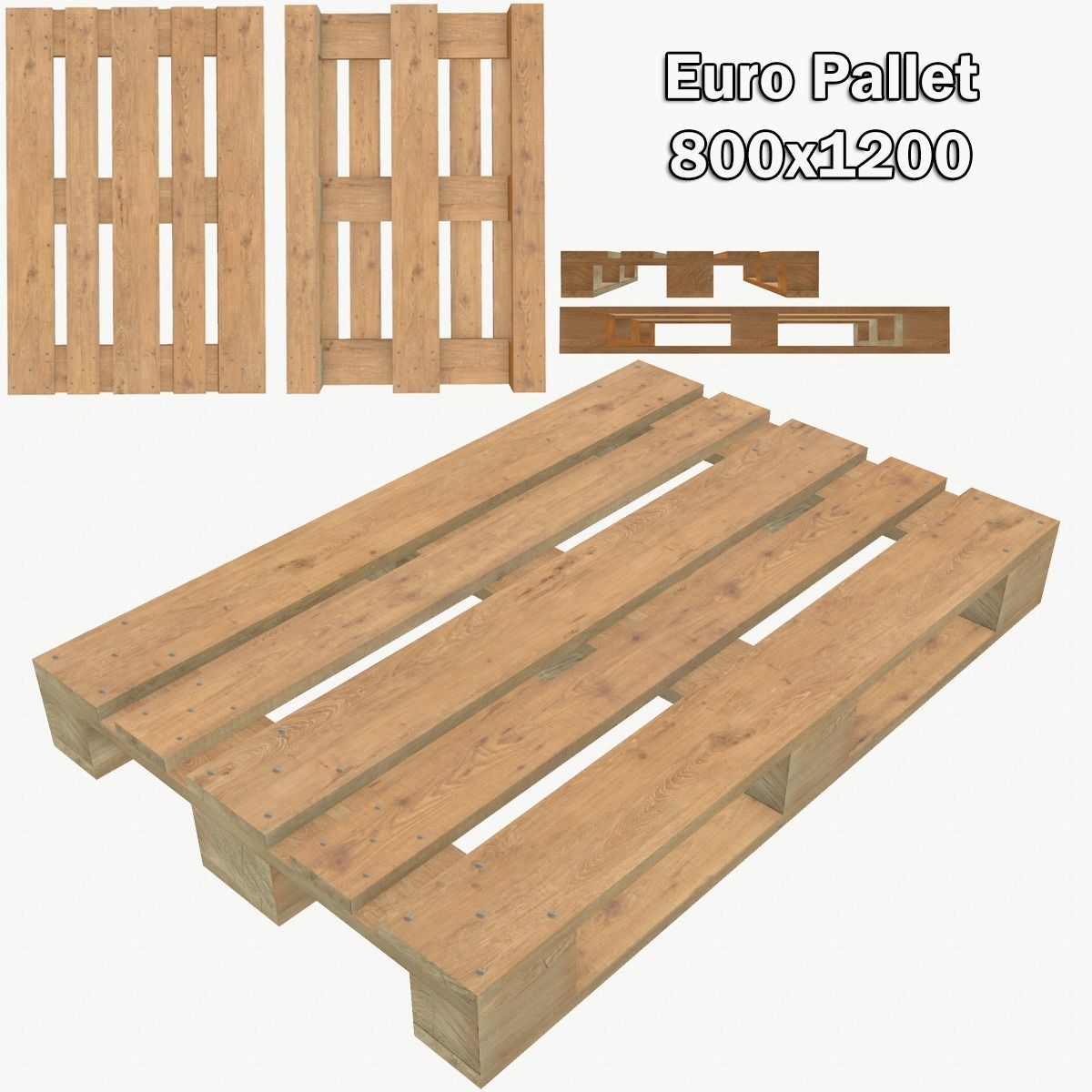 Euro Pallet Type 3 Low-poly 3D model_6