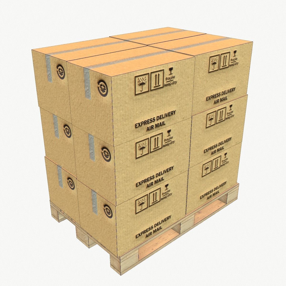 Euro Pallet Type 3 Low-poly 3D model_1