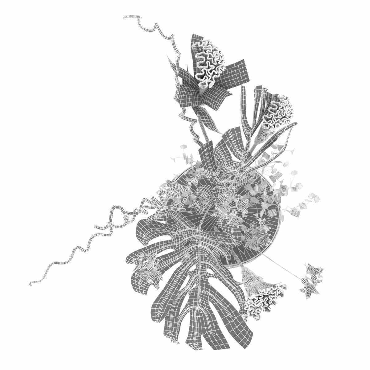 ikebana Japanese art of flower arranging 3d model 3D model_3