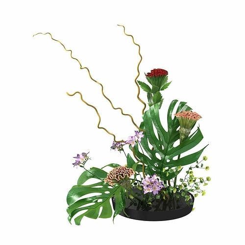 ikebana Japanese art of flower arranging 3d model 3D model