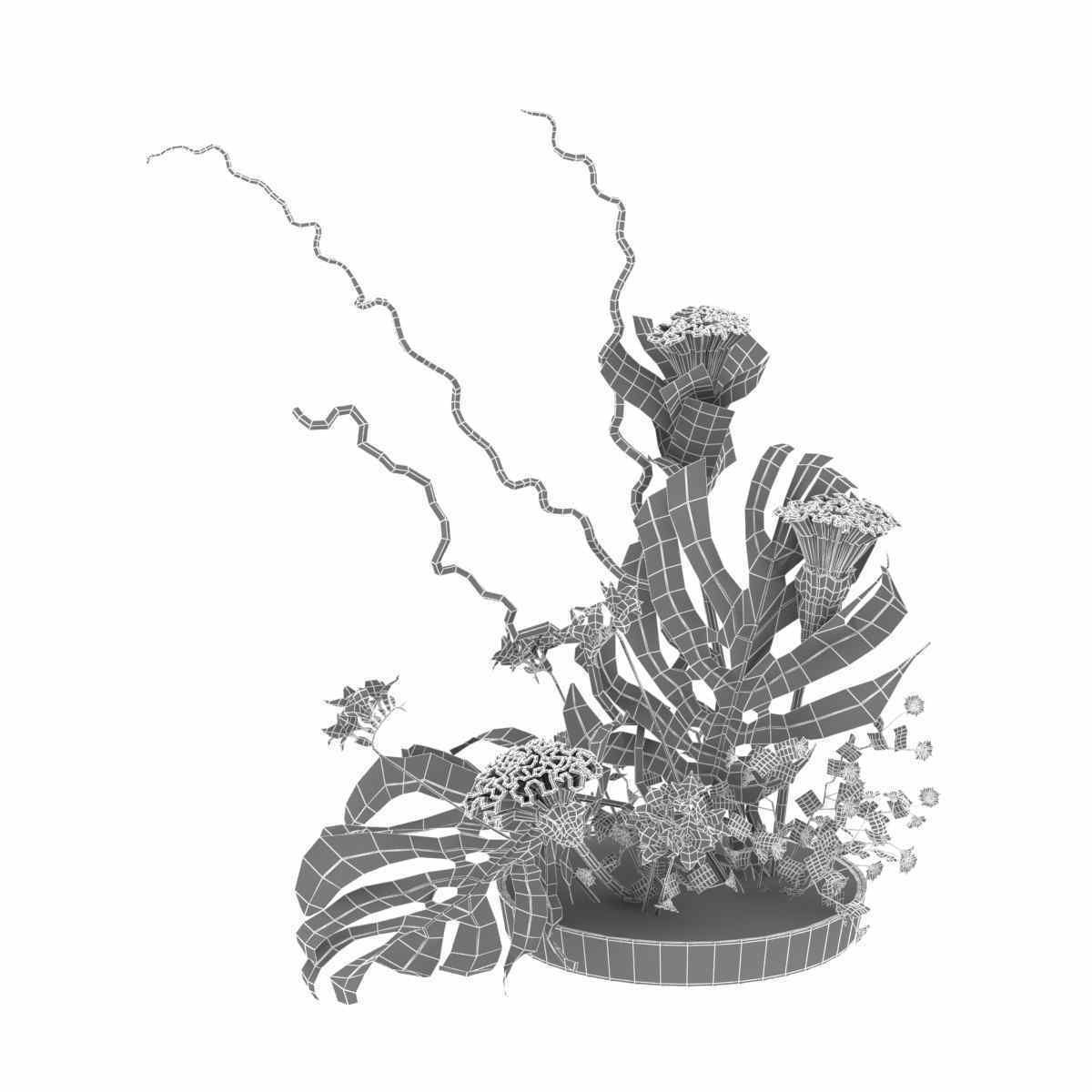 ikebana Japanese art of flower arranging 3d model 3D model_1
