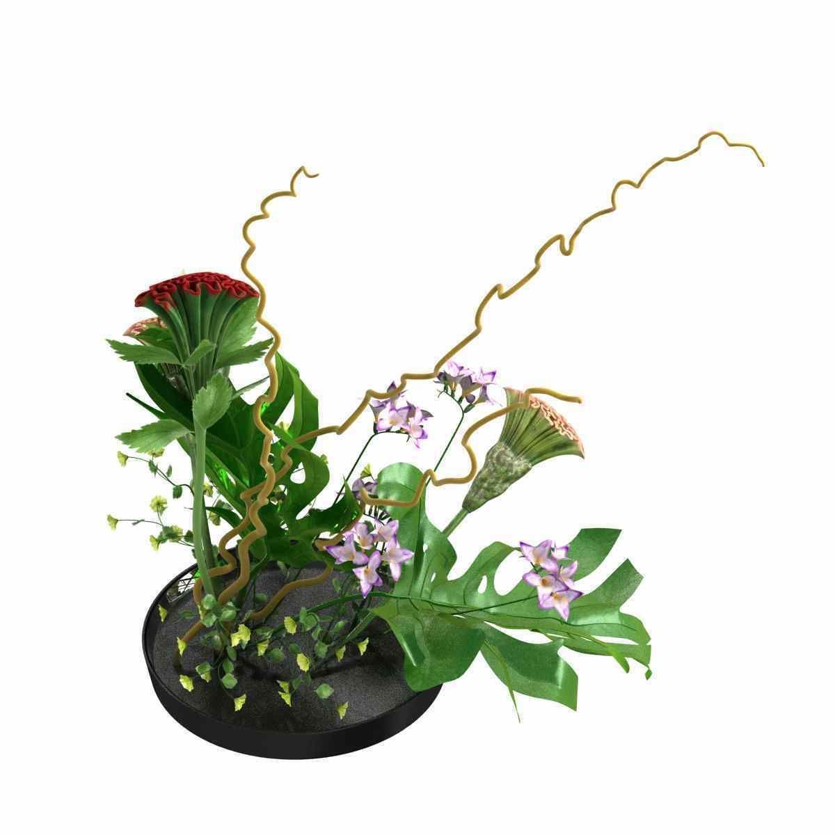ikebana Japanese art of flower arranging 3d model 3D model_7