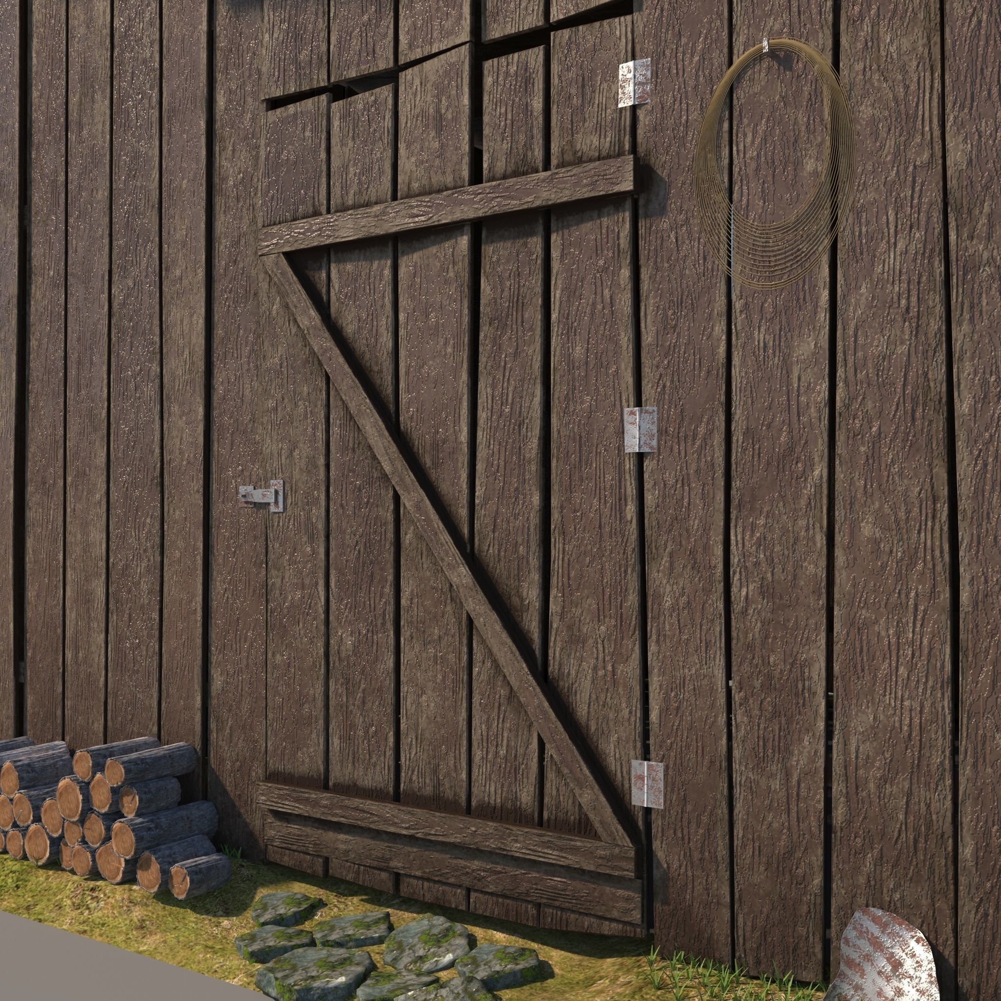 3D wooden Shed 3 model 3D model_10