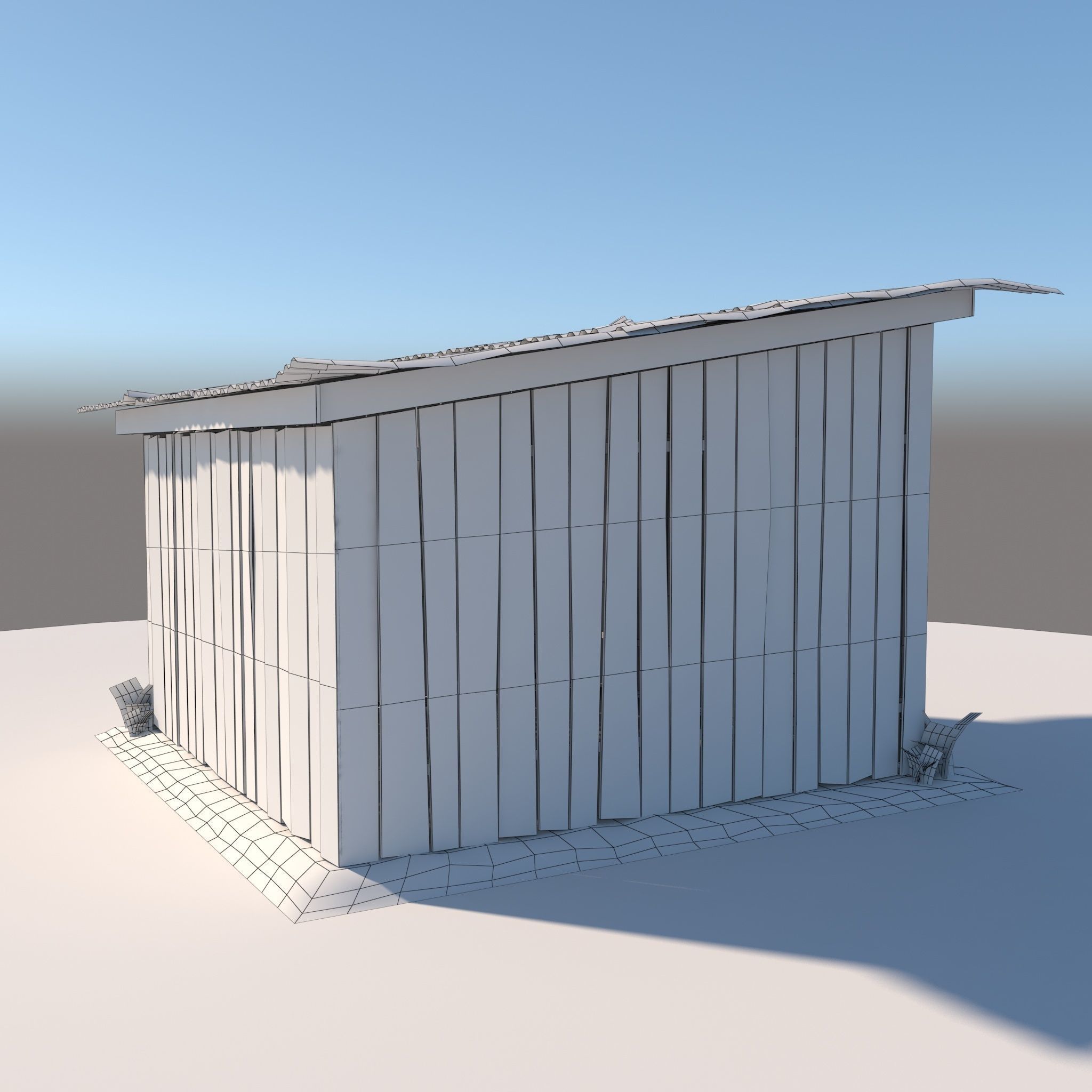 3D wooden Shed 3 model 3D model_3