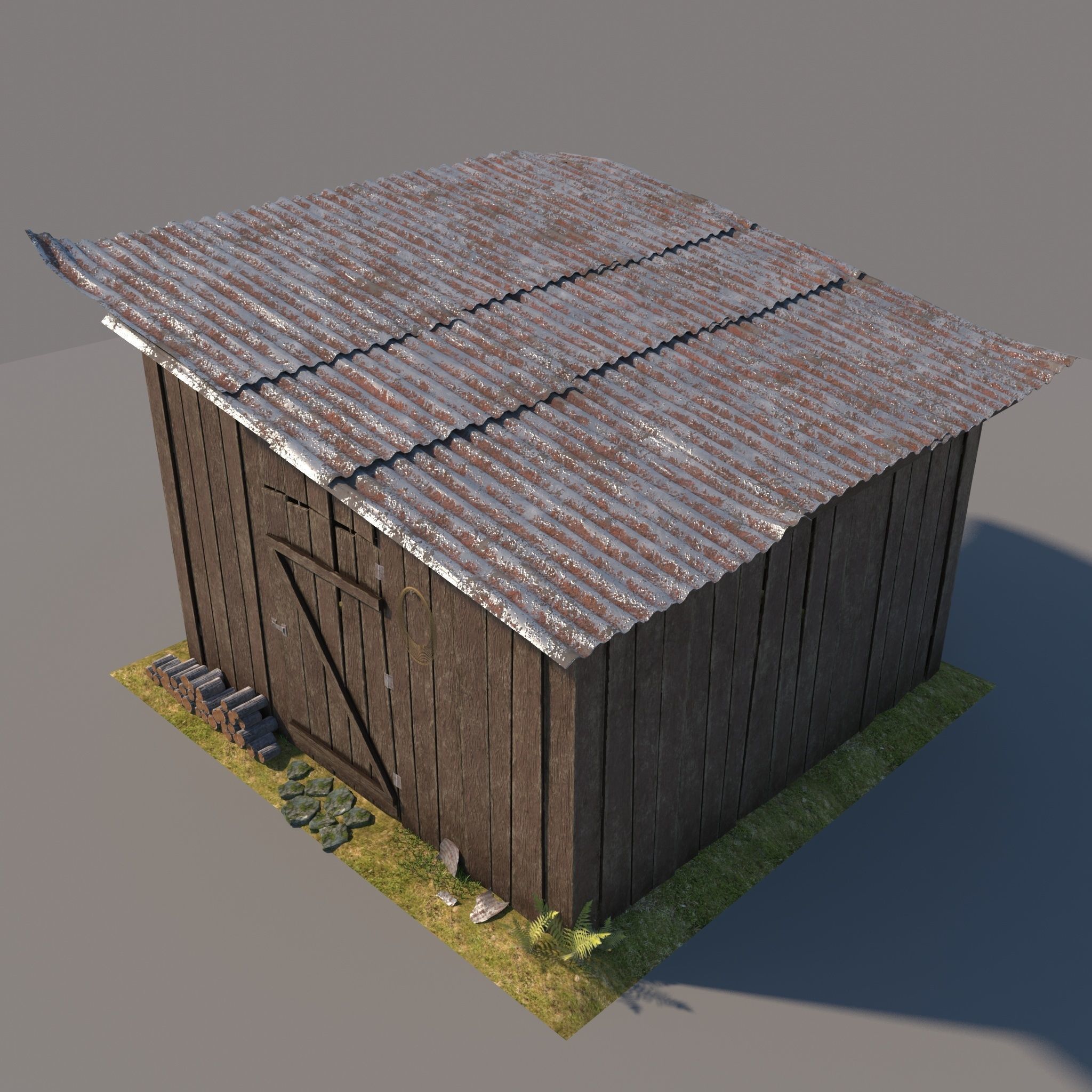 3D wooden Shed 3 model 3D model_8