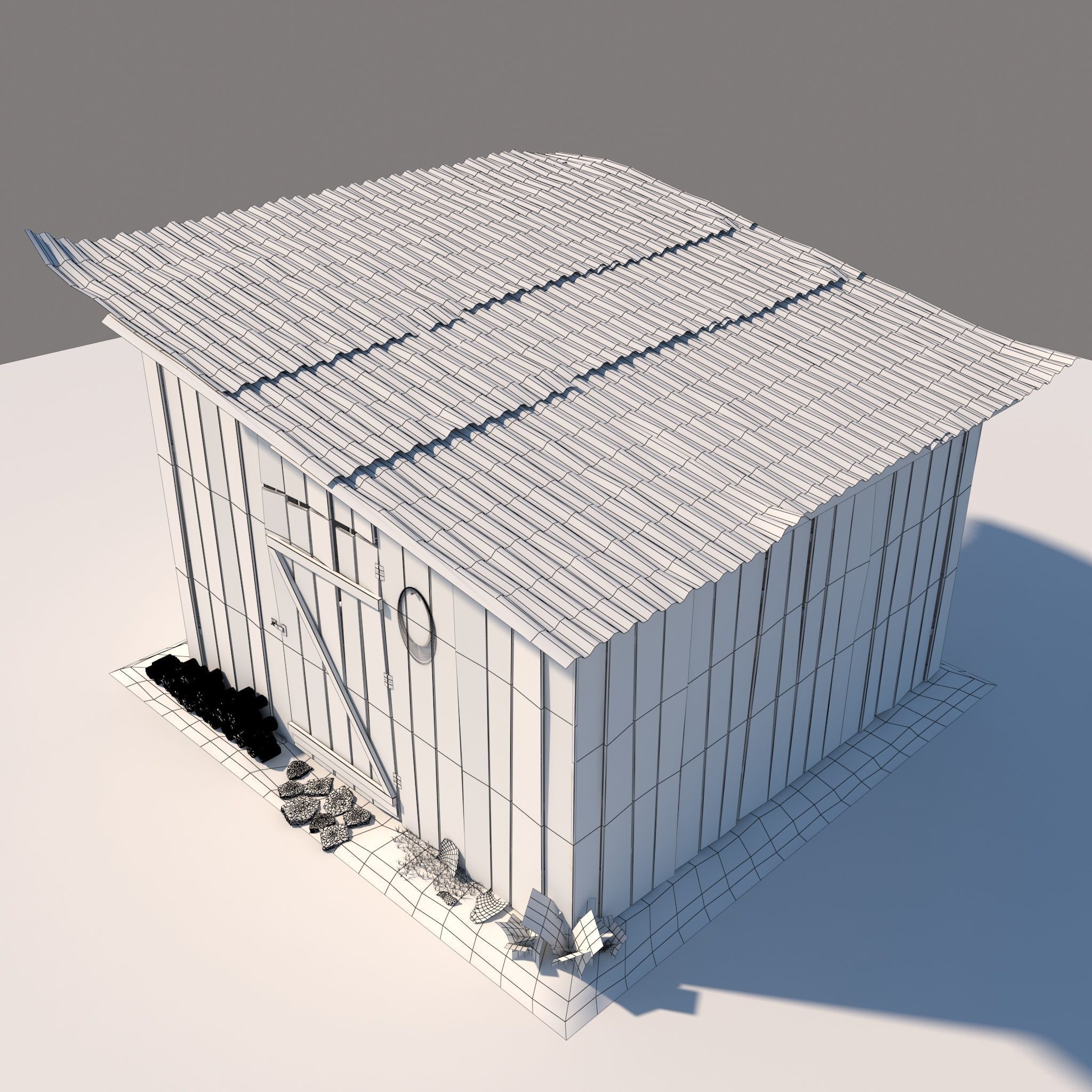 3D wooden Shed 3 model 3D model_9
