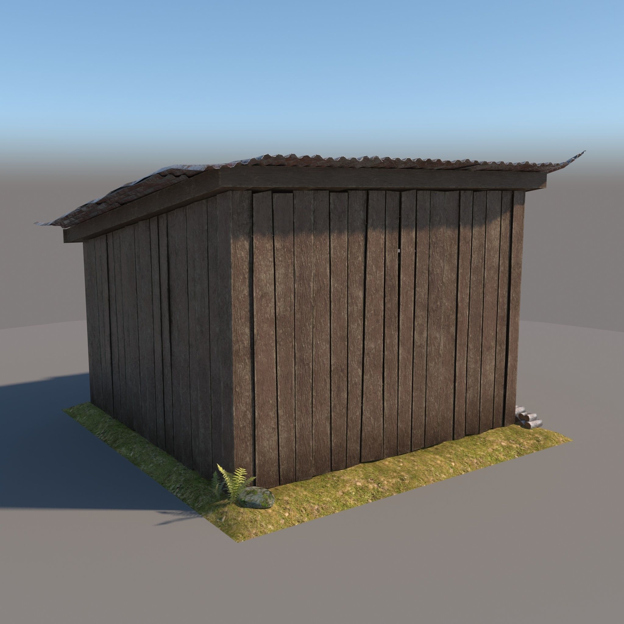 3D wooden Shed 3 model 3D model_4