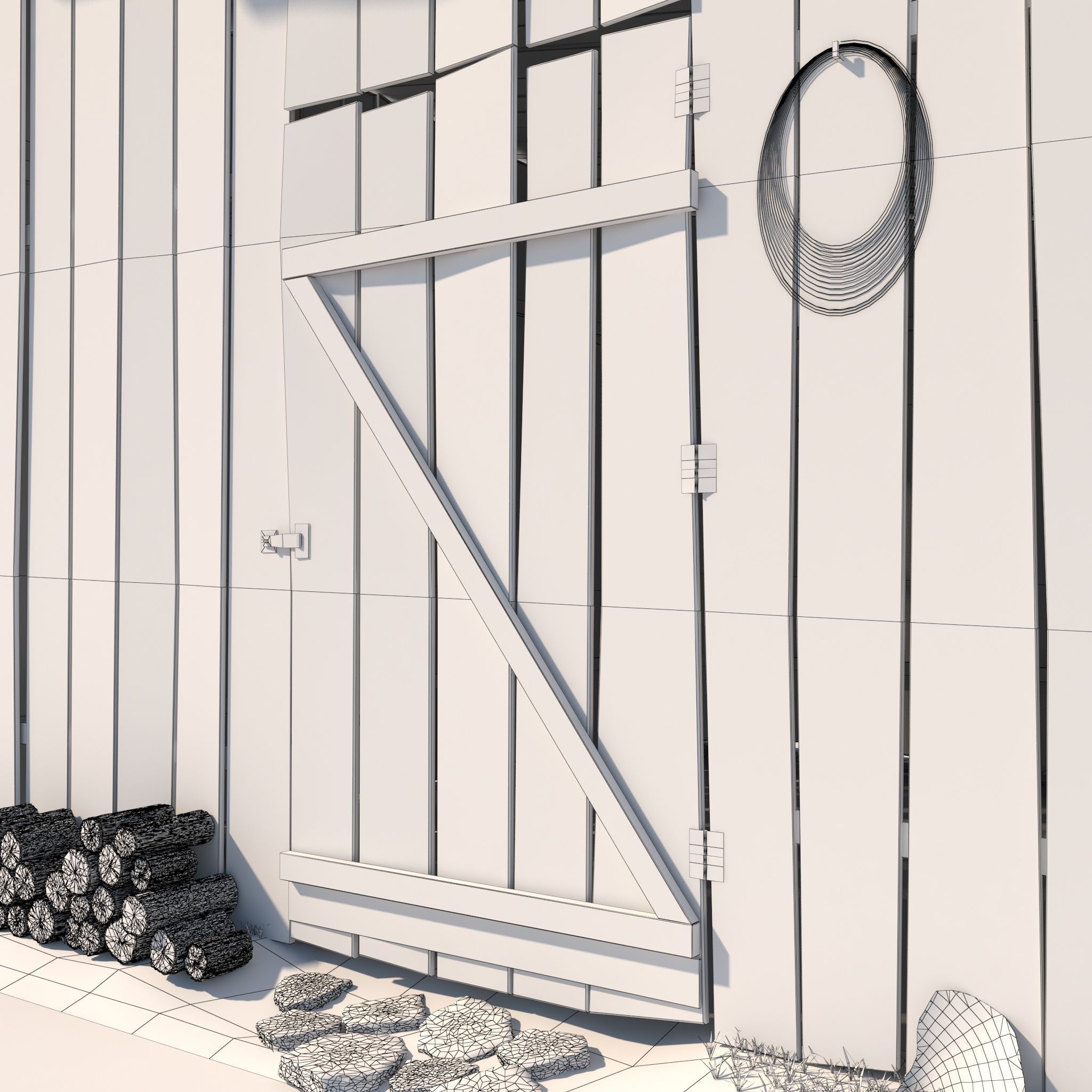 3D wooden Shed 3 model 3D model_11