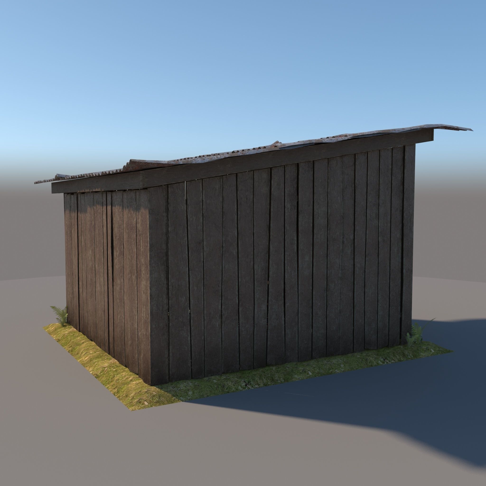 3D wooden Shed 3 model 3D model_2