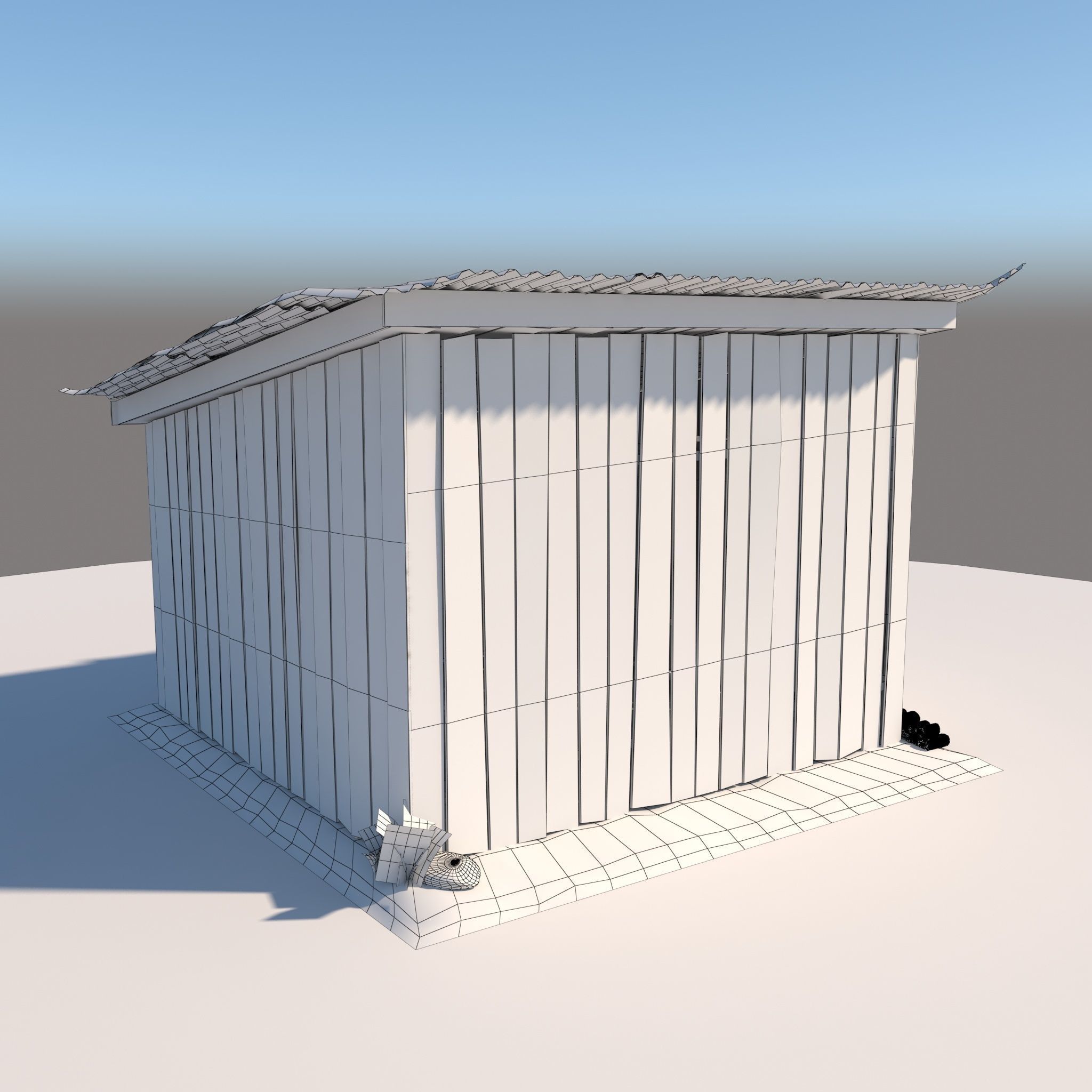 3D wooden Shed 3 model 3D model_5