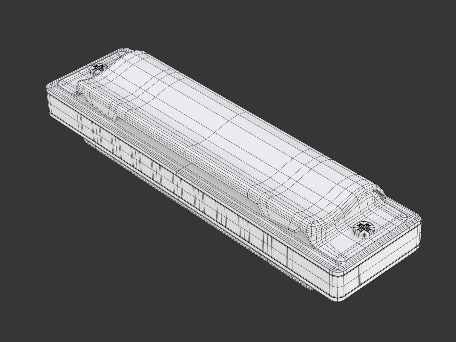 Harmonica with Box 3D model_29